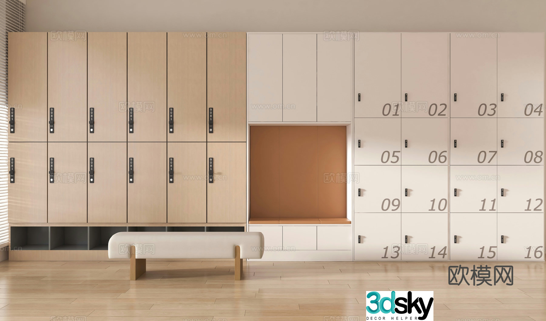 Public storage cabinet locker storage cabinet 3d model