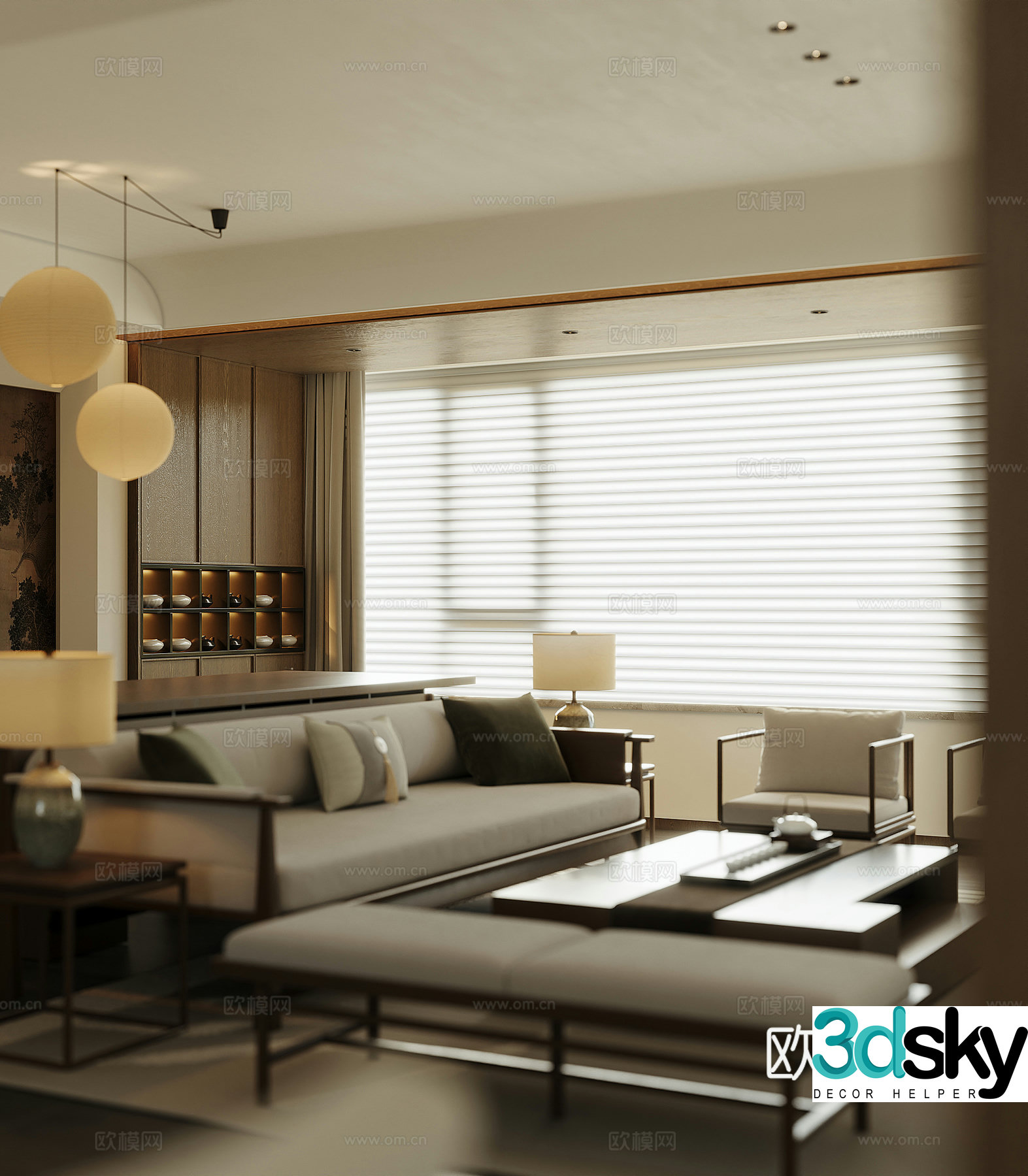 Song style aesthetic guest restaurant 3D model