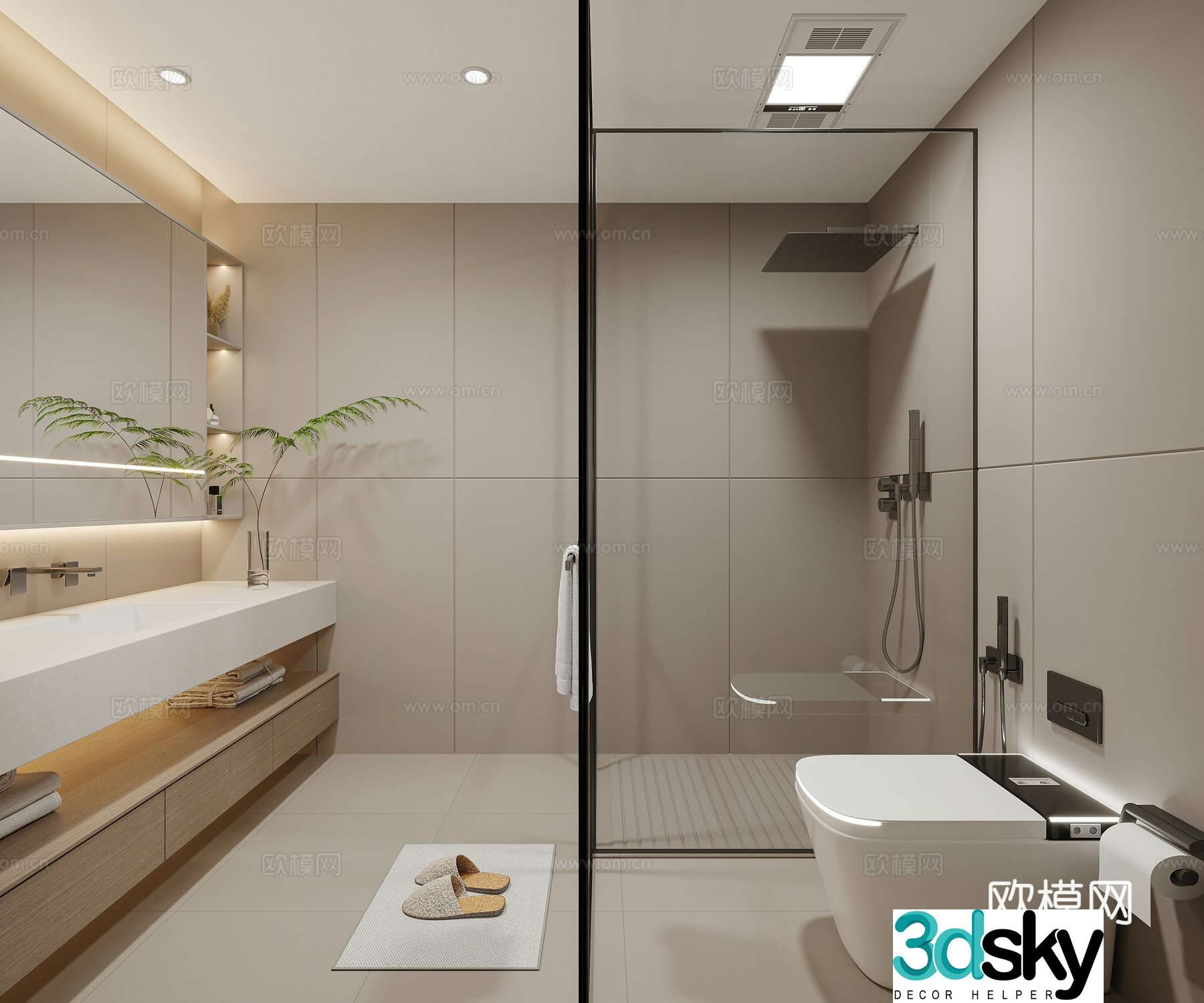 Modern bathroom bathroom 3d model