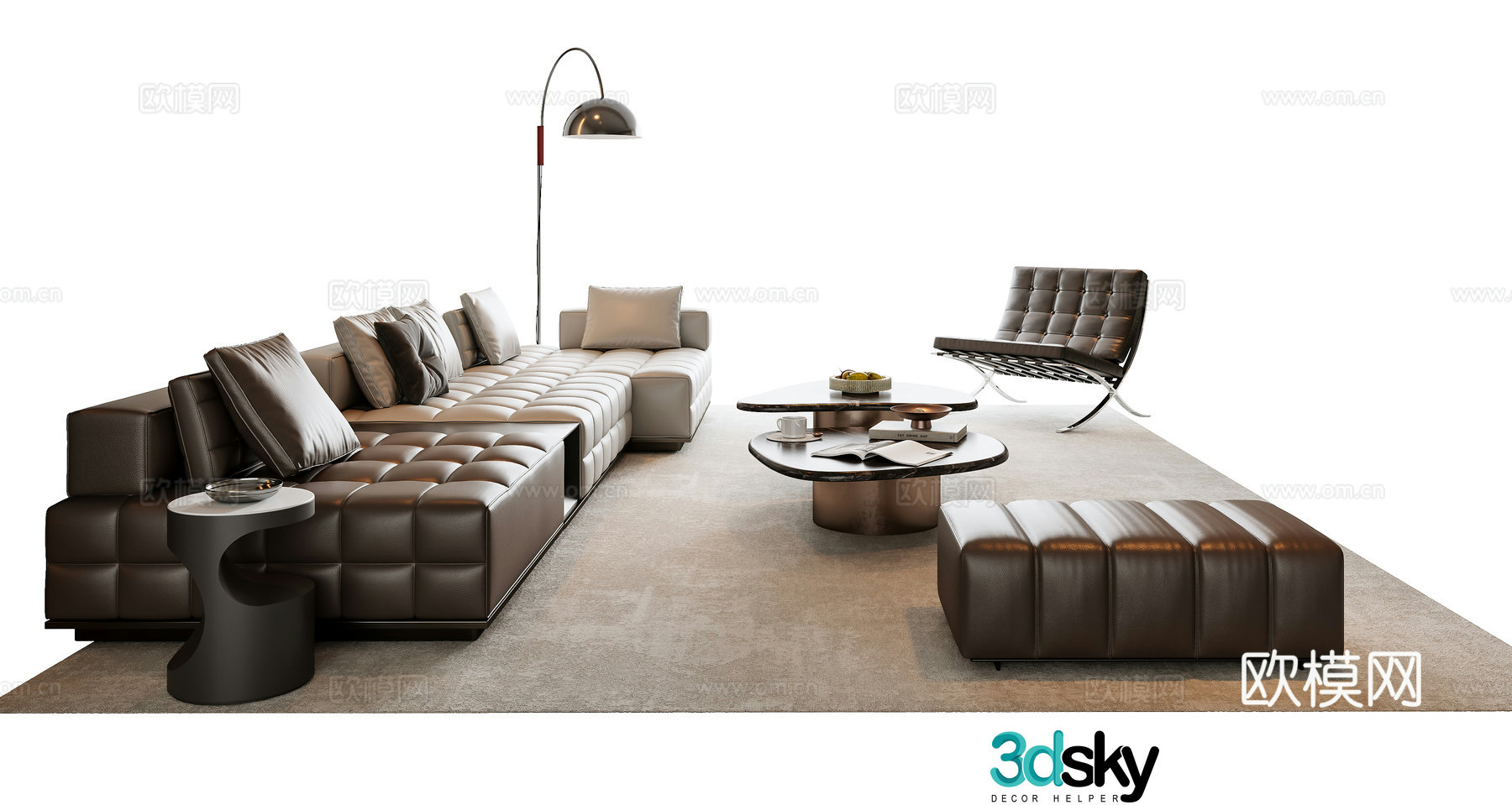 Italian combination sofa 3D model