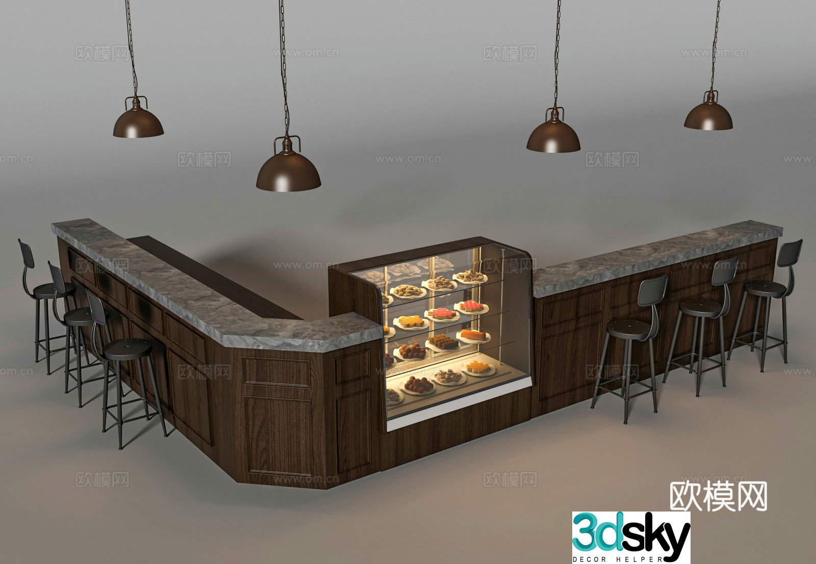 American bar stool 3d model