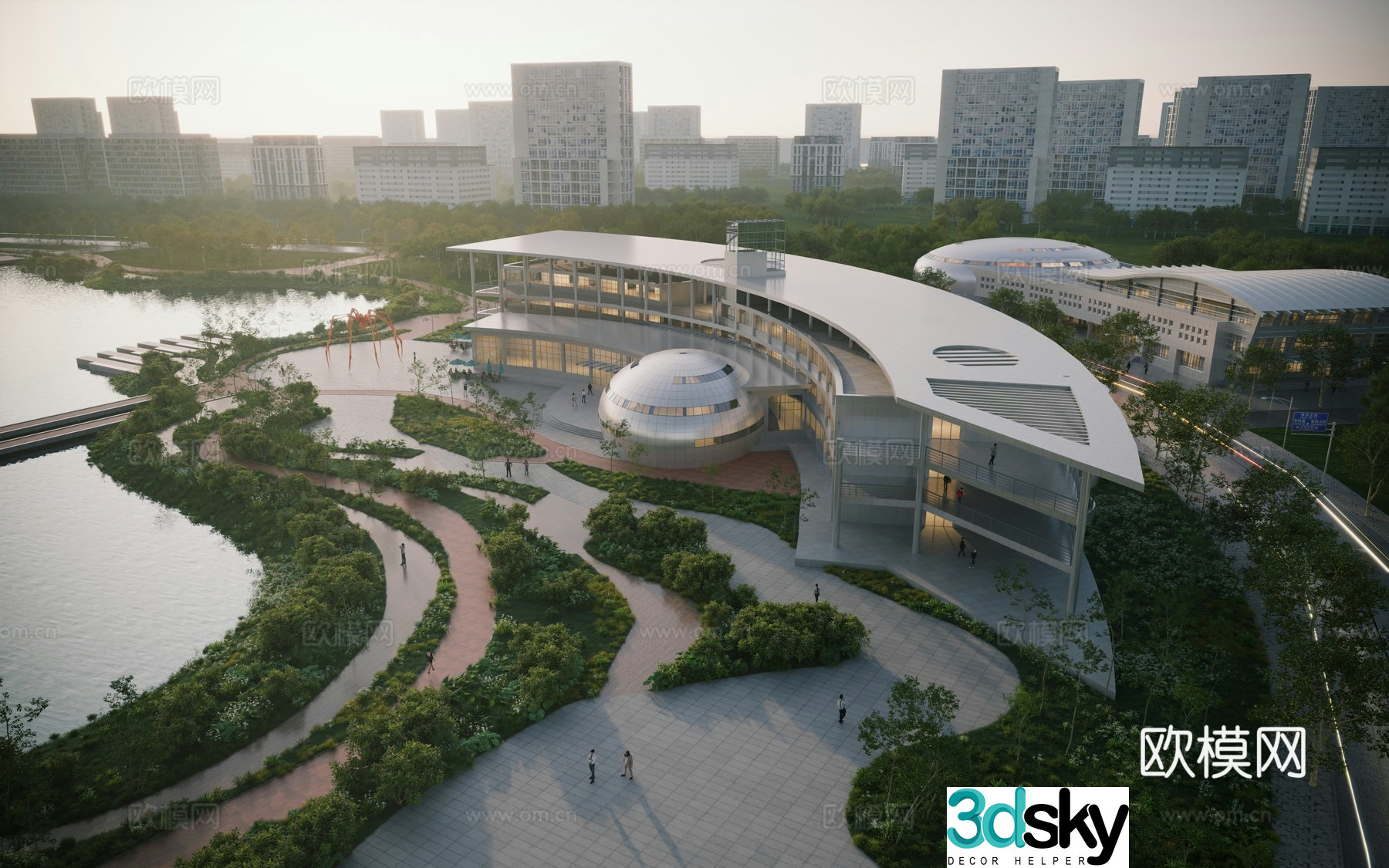 school exterior 3d model