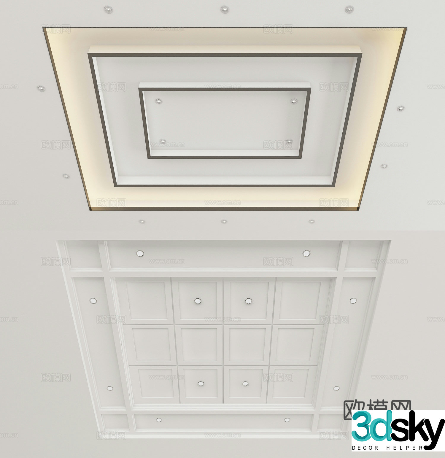 Modern minimalist ceiling 3D model
