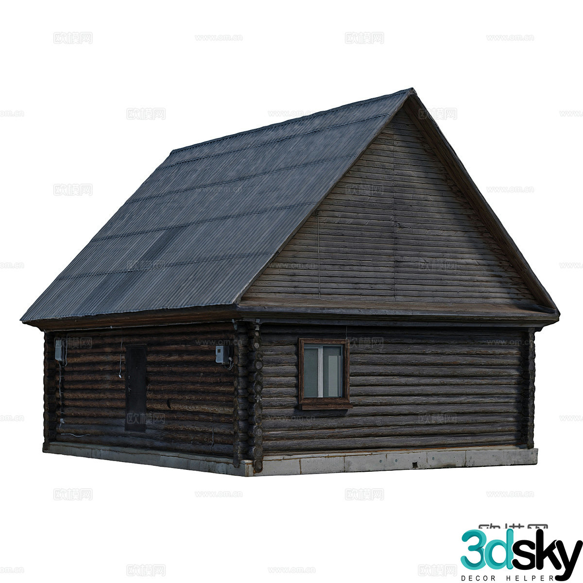Modern wooden house villa appearance 3d model