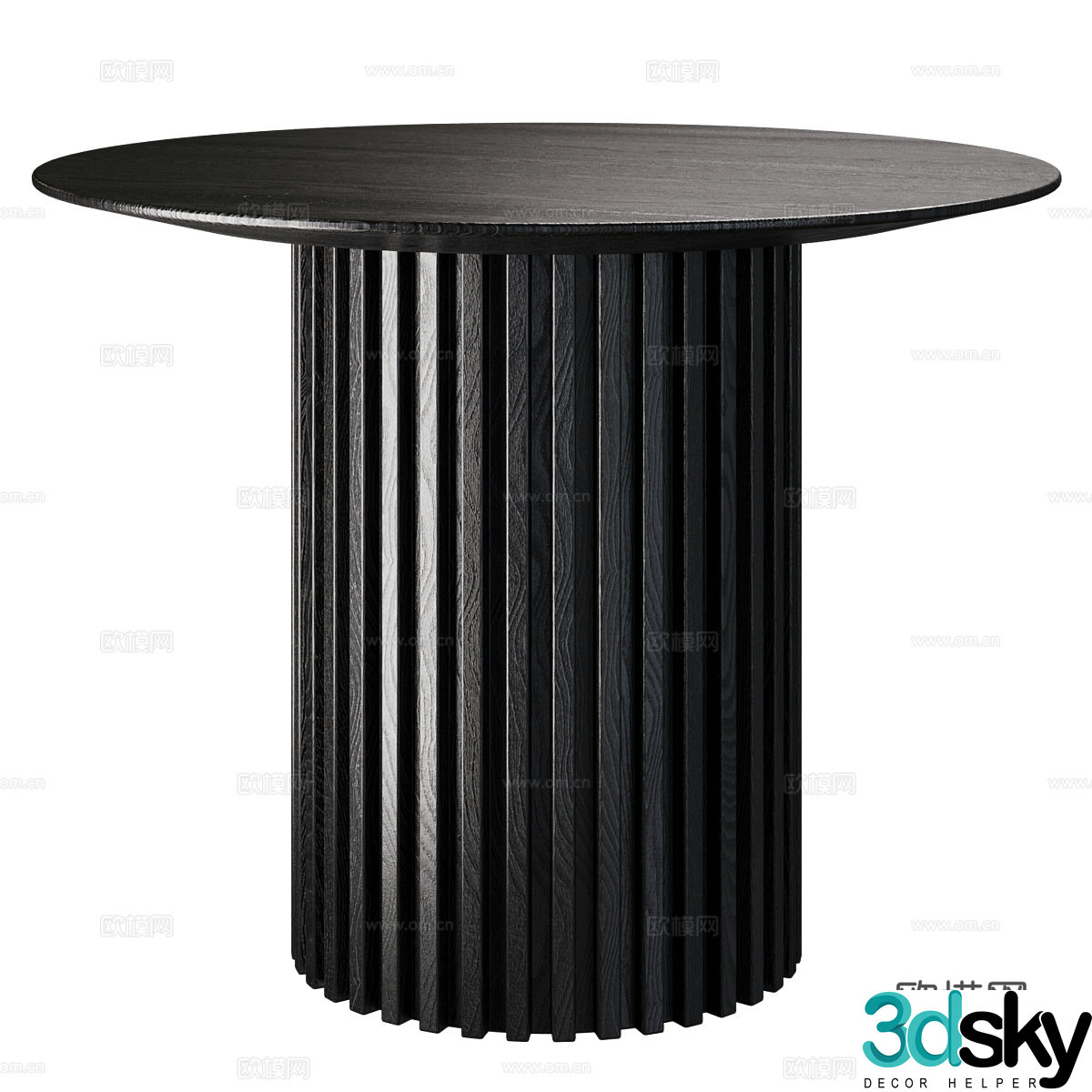 Nordic simple dining table round dining table 3D model