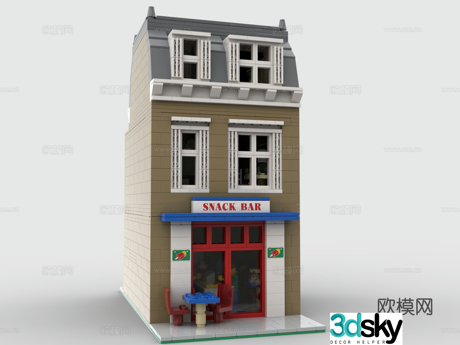Lego LEGO bar house building block toy 3d model