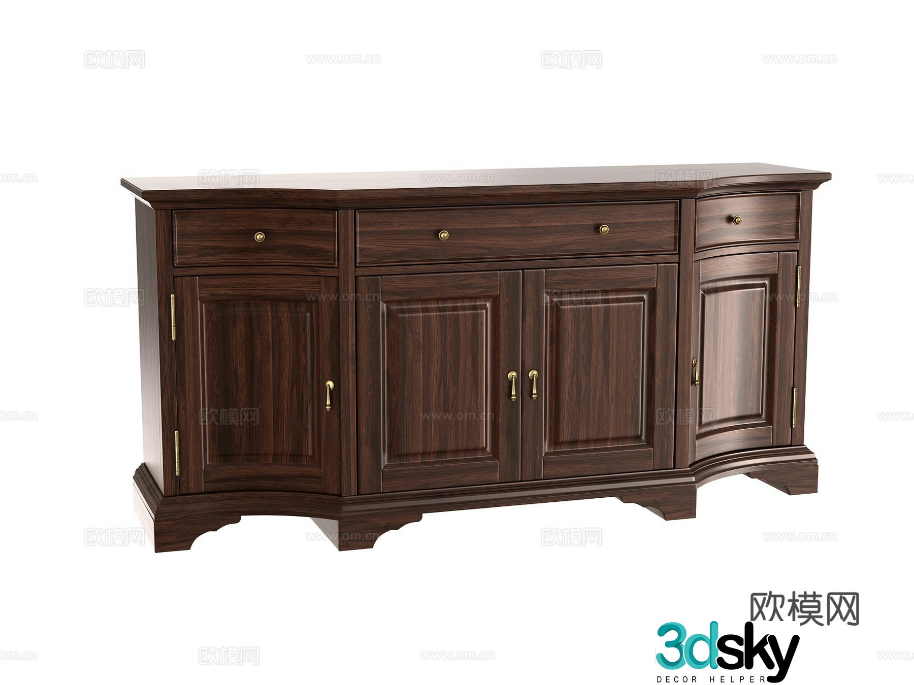American entryway cabinet 3D model
