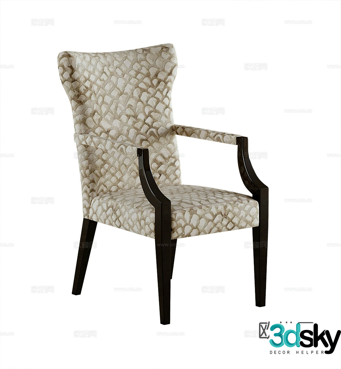 American book chair leisure chair single chair 3d model