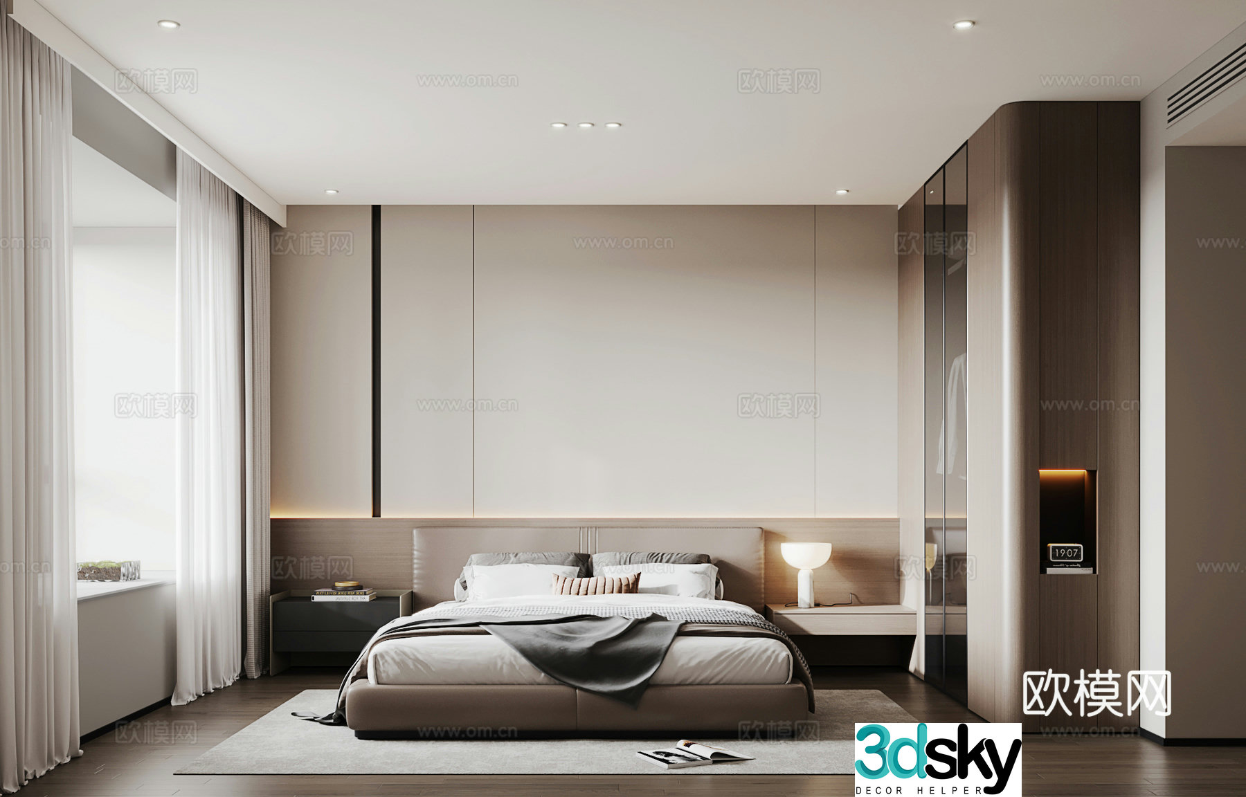 Modern bedroom master bedroom 3d model