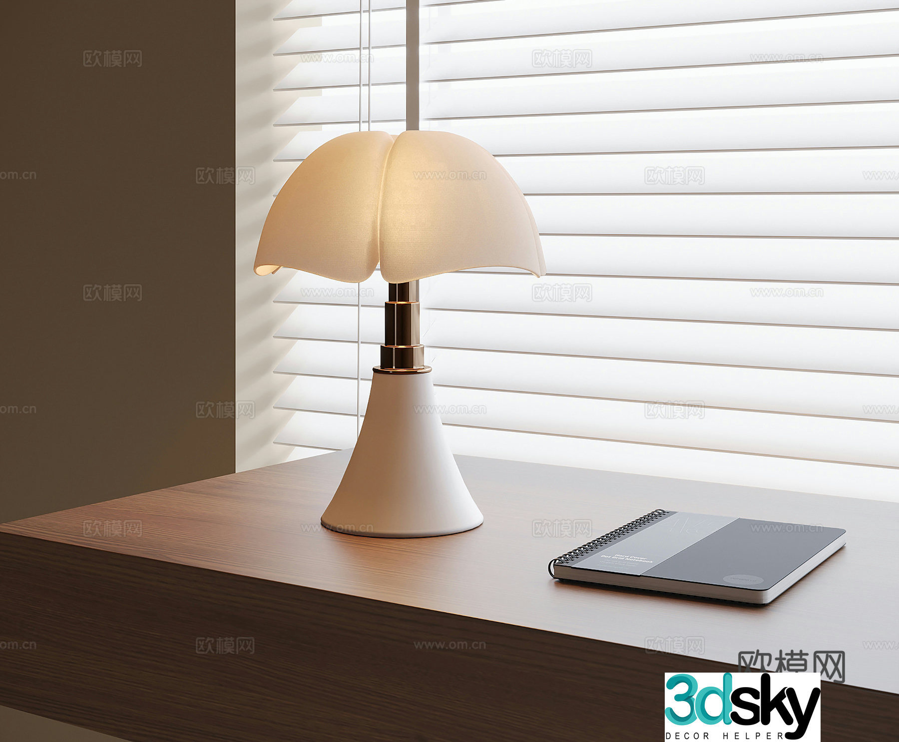 French table lamp 3d model