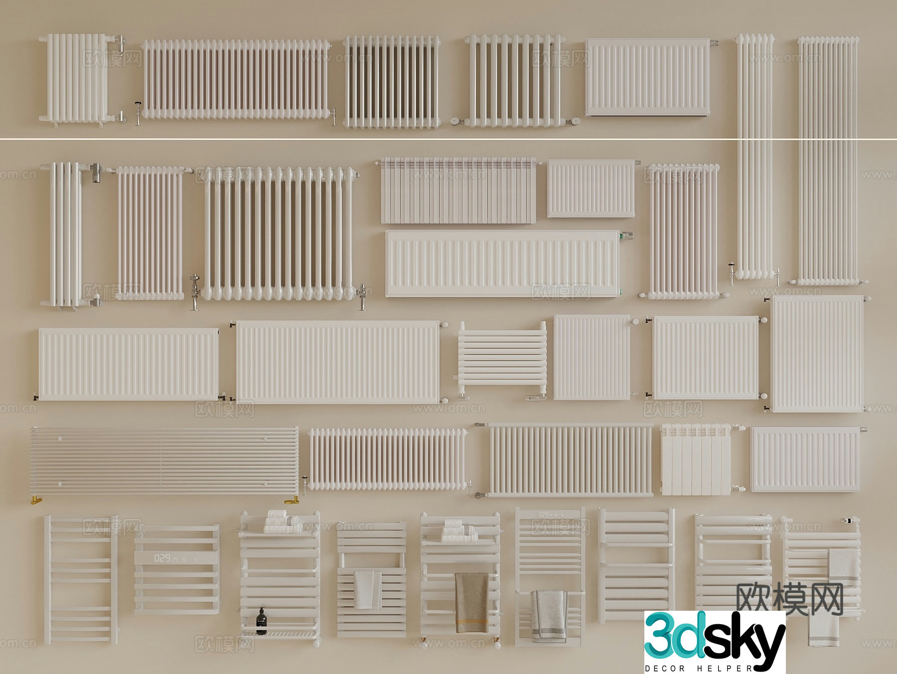 Radiator heater electric towel rack 3d model