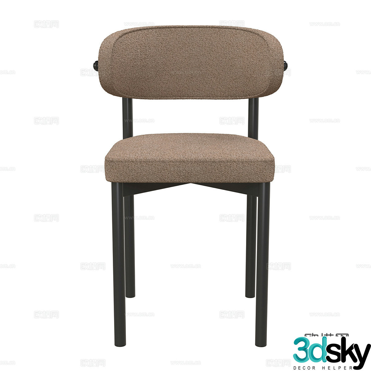 Modern simple single chair dining chair 3d model