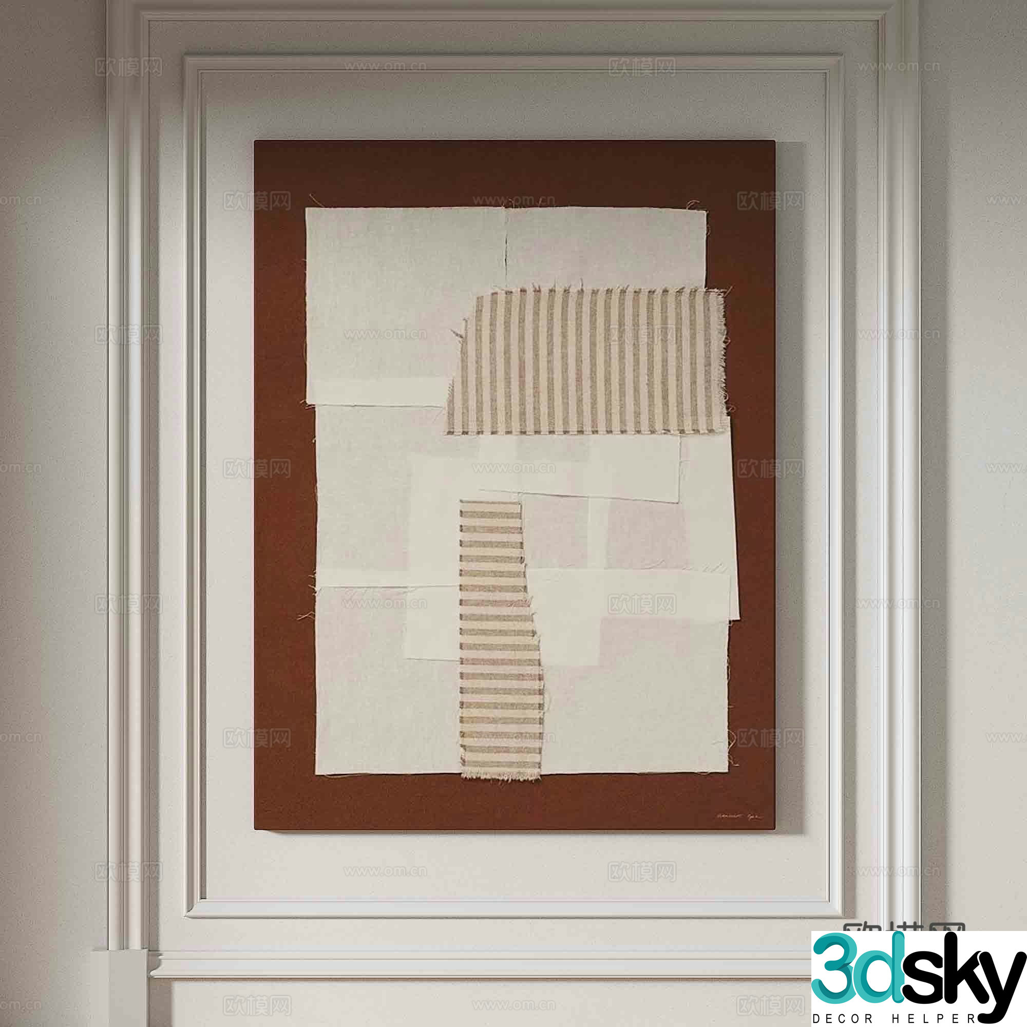 Wabi-sabi texture painting decorative painting 3d model