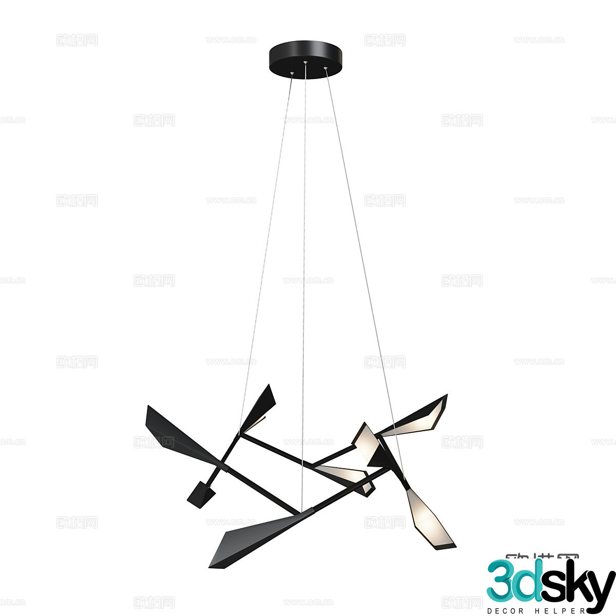 Modern minimalist chandelier creative chandelier 3d model