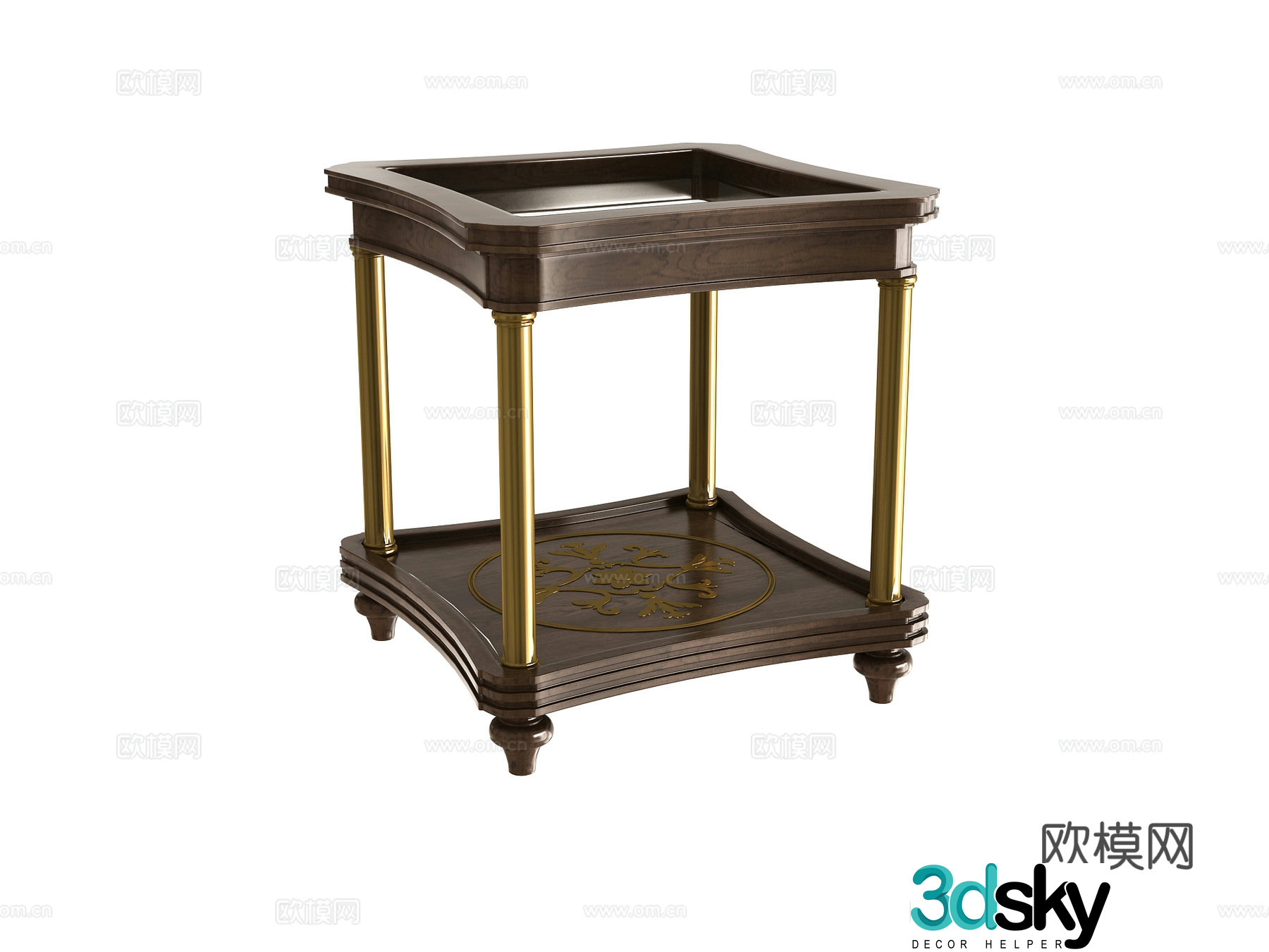 American corner table side table 3d model