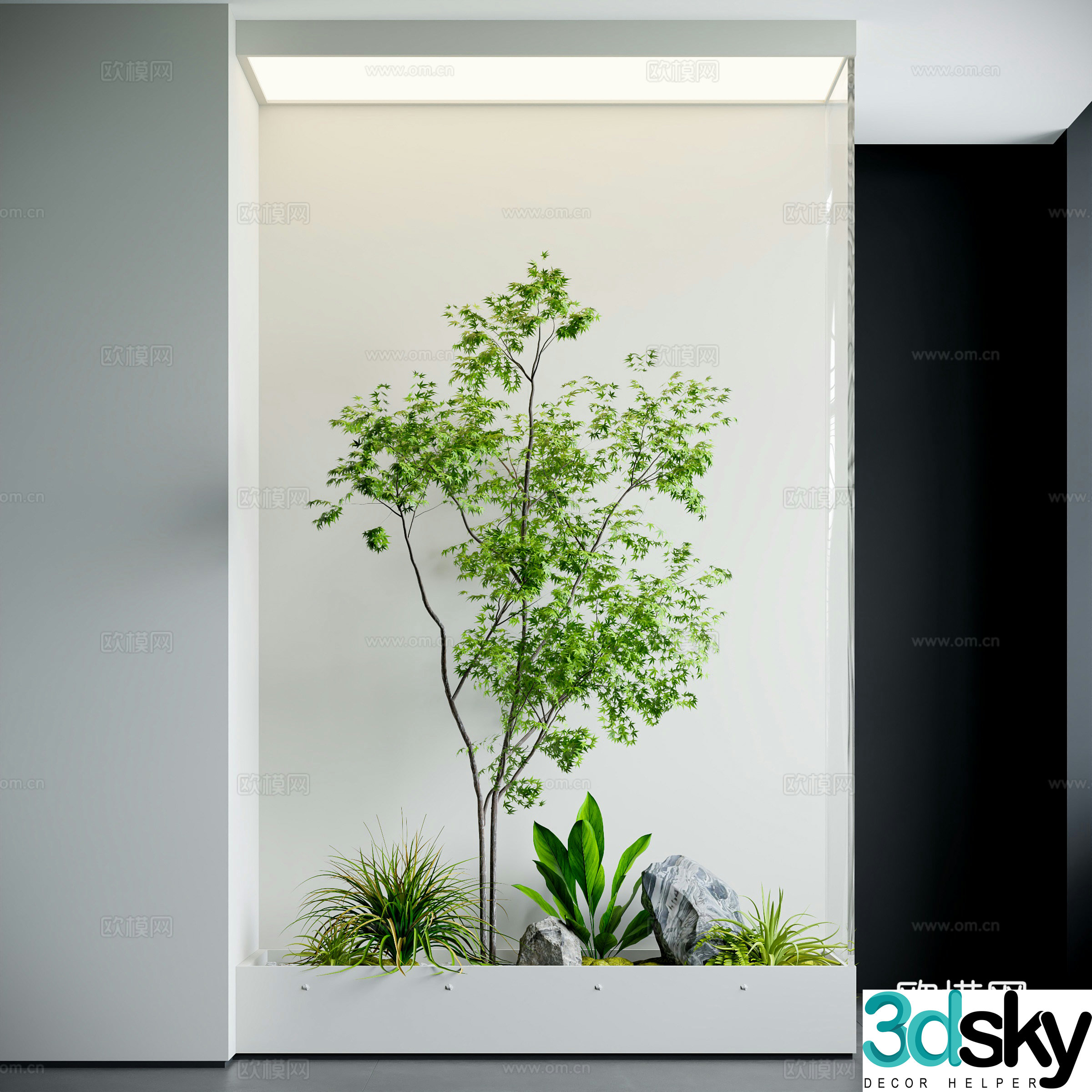 Modern interior landscaping 3d model