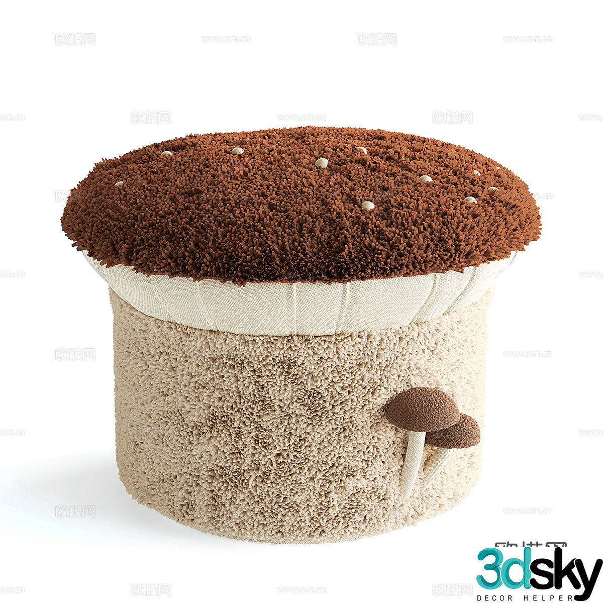 Children’s chair plush stool 3d model
