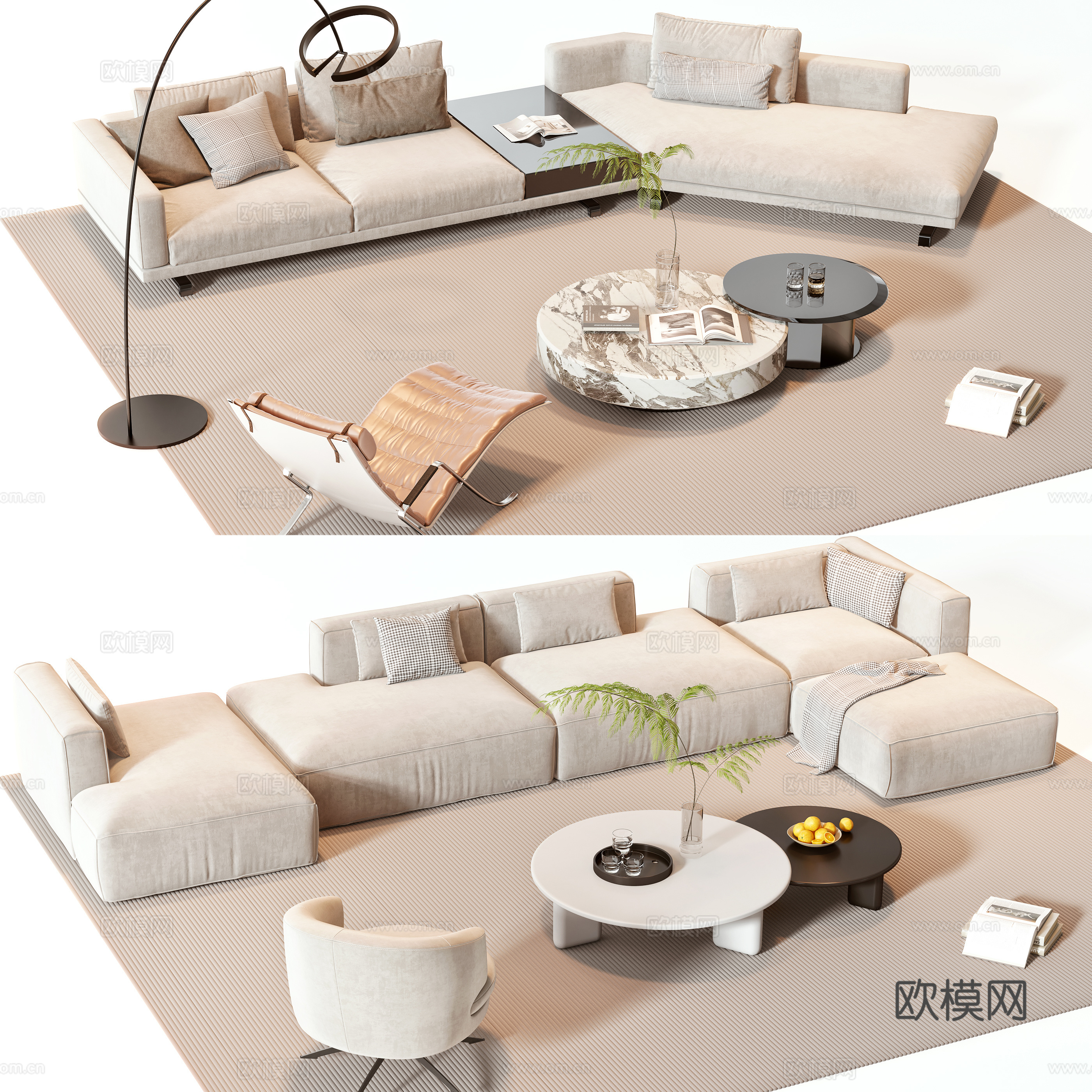 Modern combination sofa 3d model