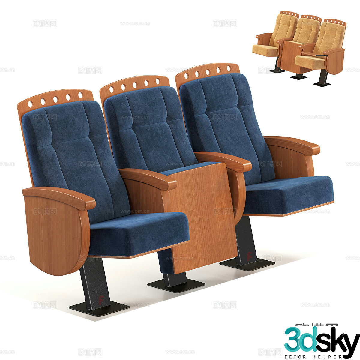 Public chair theater chair ladder conference chair theater chair 3d model
