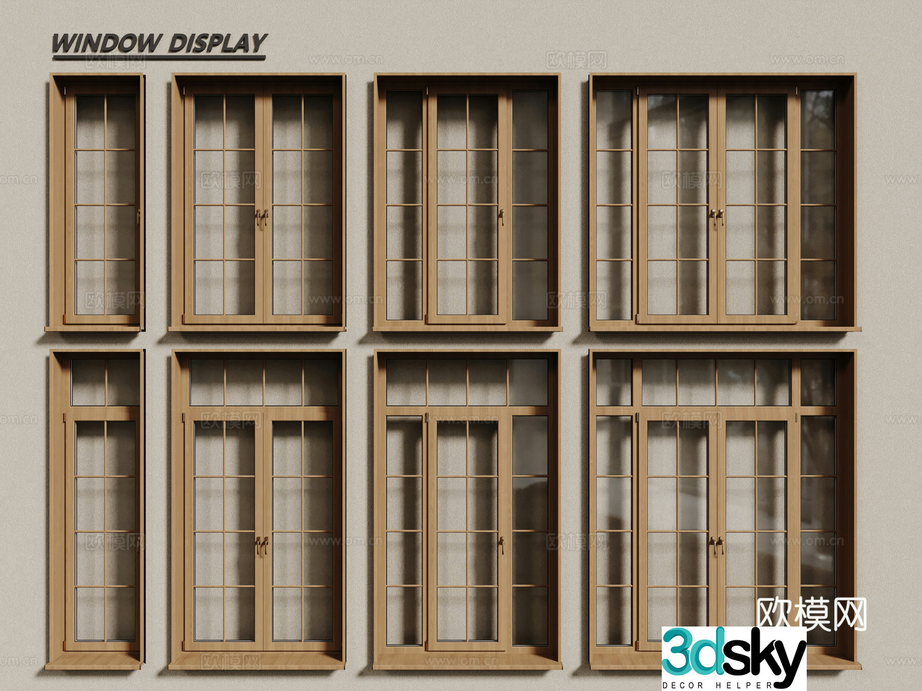 Modern windows casement windows floor-to-ceiling windows sliding windows 3d model