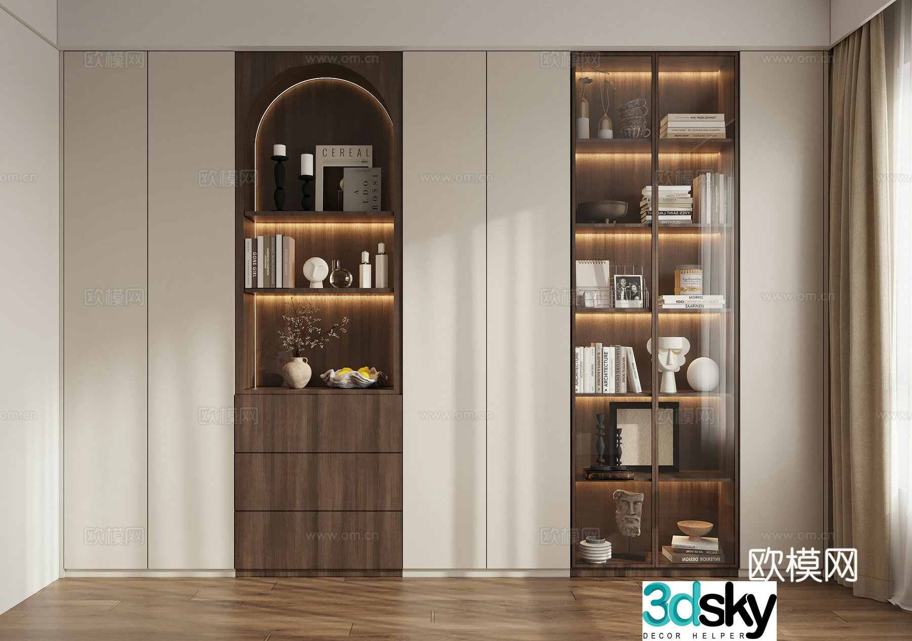 French bookcase 3d model