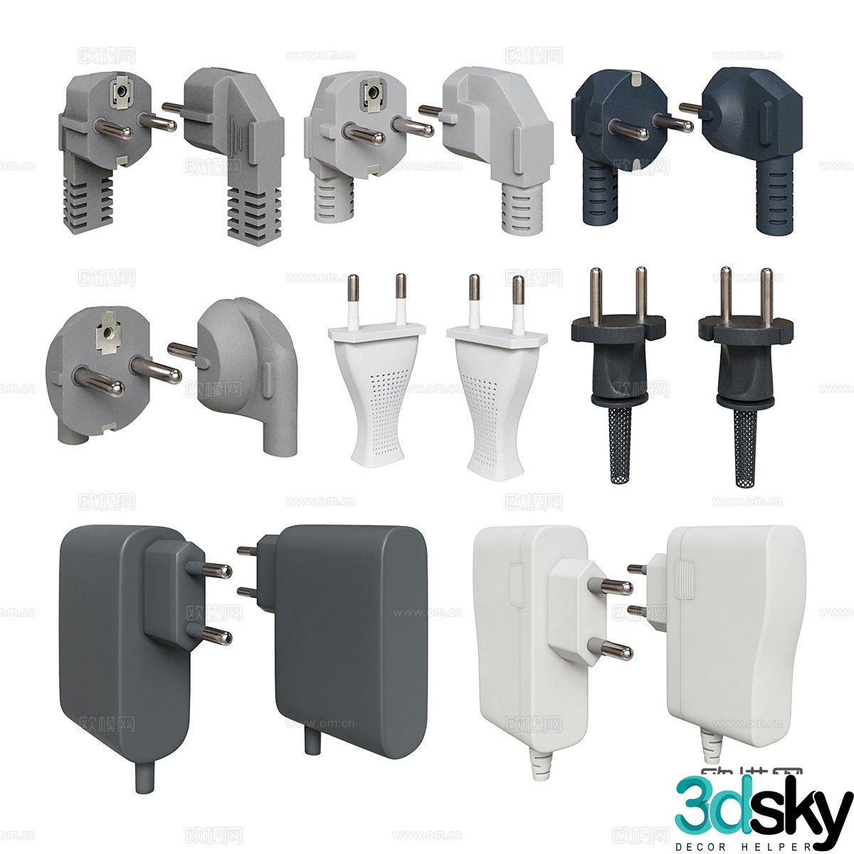 socket plug kit 3d model