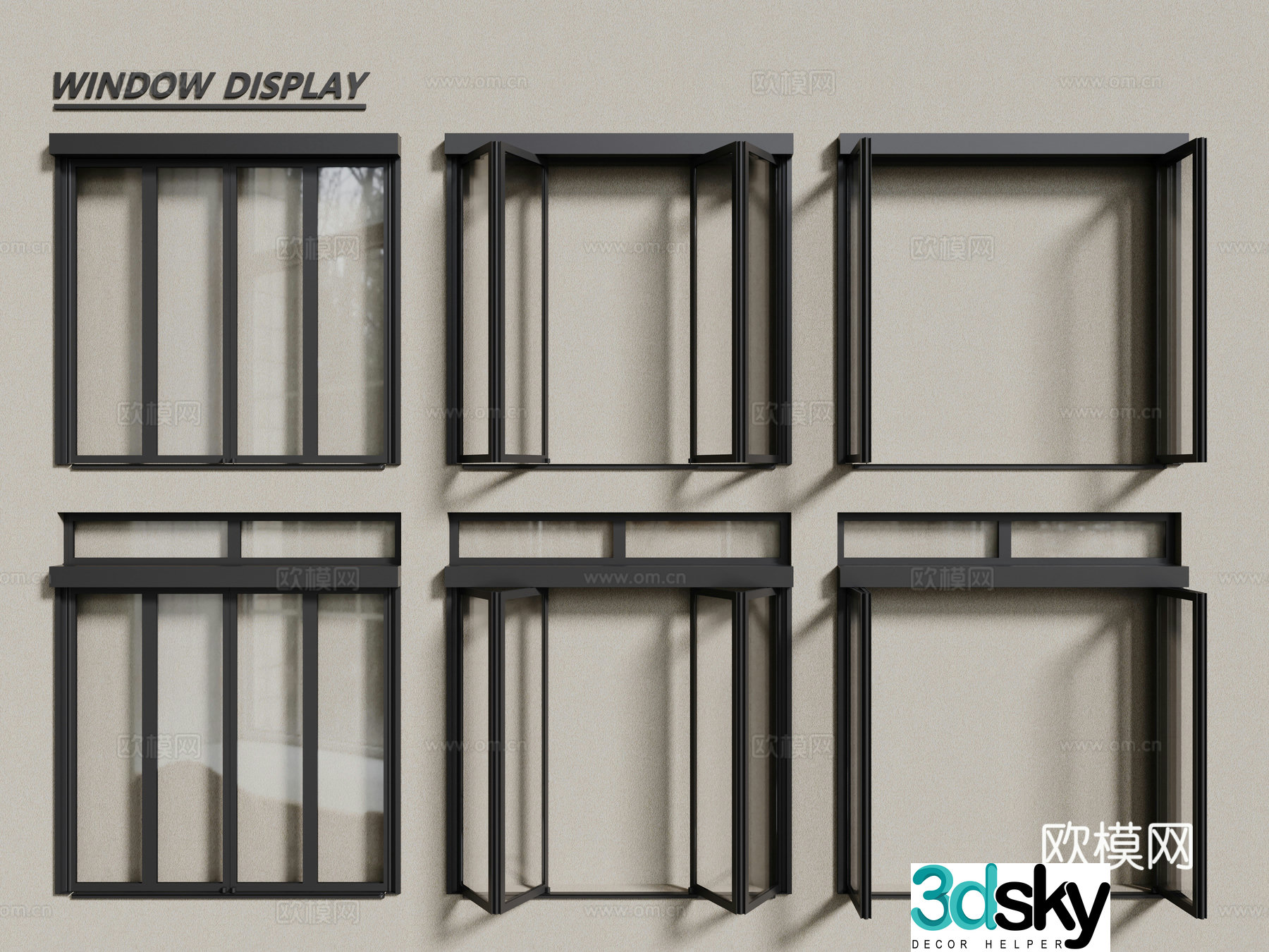 Modern windows aluminum alloy windows casement windows floor-to-ceiling windows sliding windows 3d model