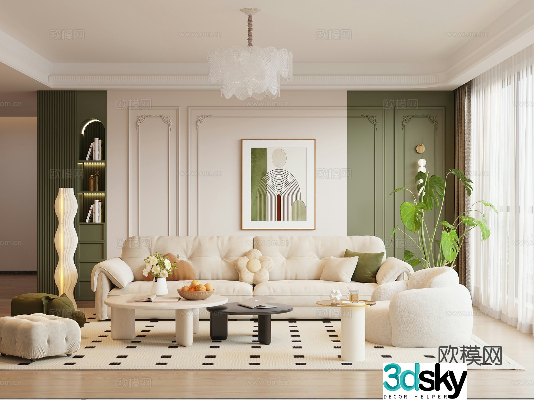 French living room 3d model