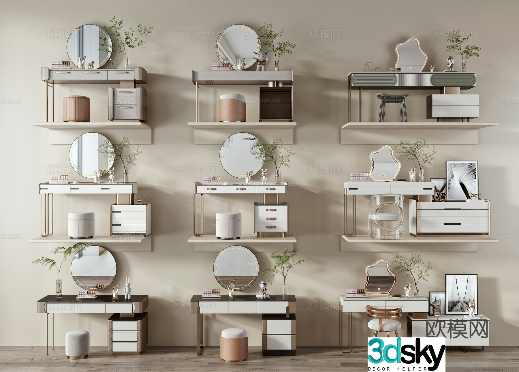 Modern dressing table 3d model