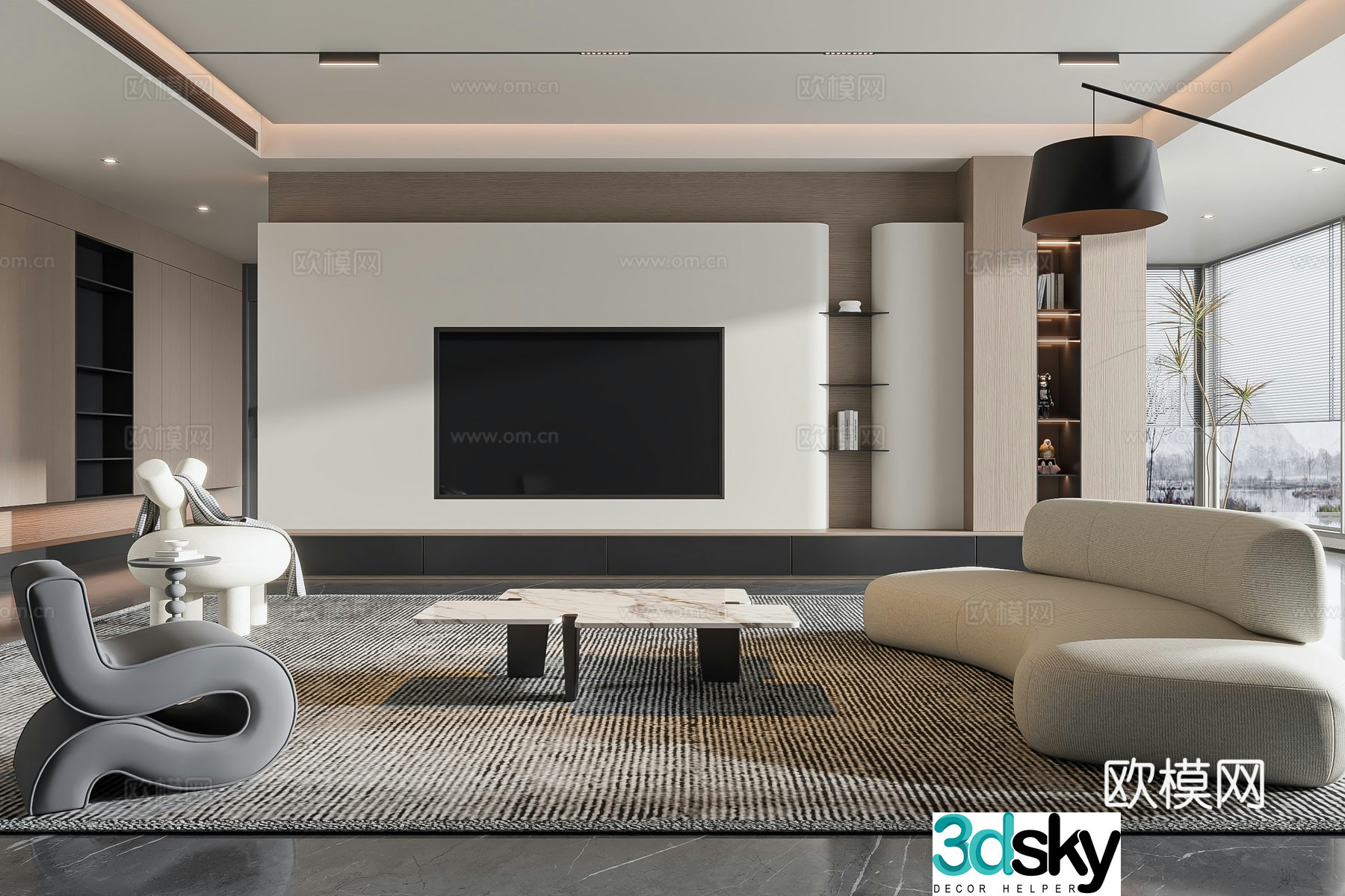 Modern living room 3d model