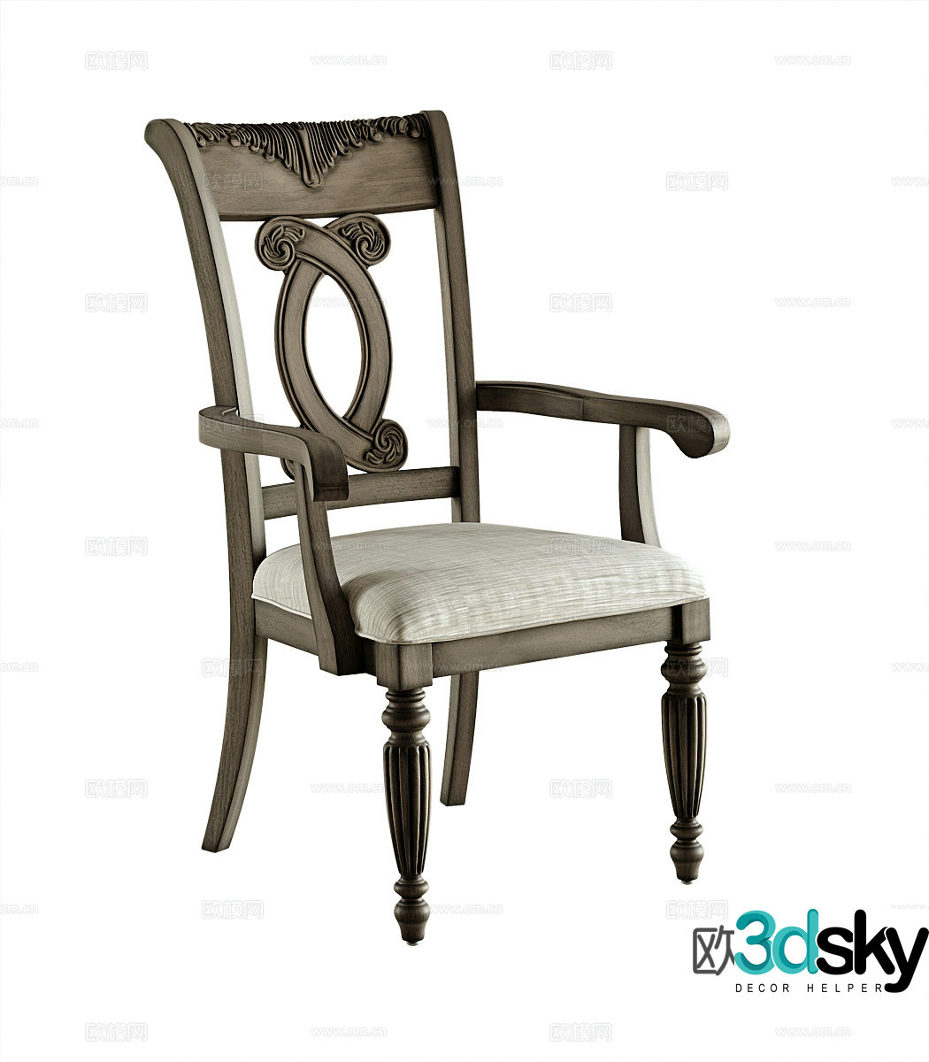 American single chair chair armchair 3d model