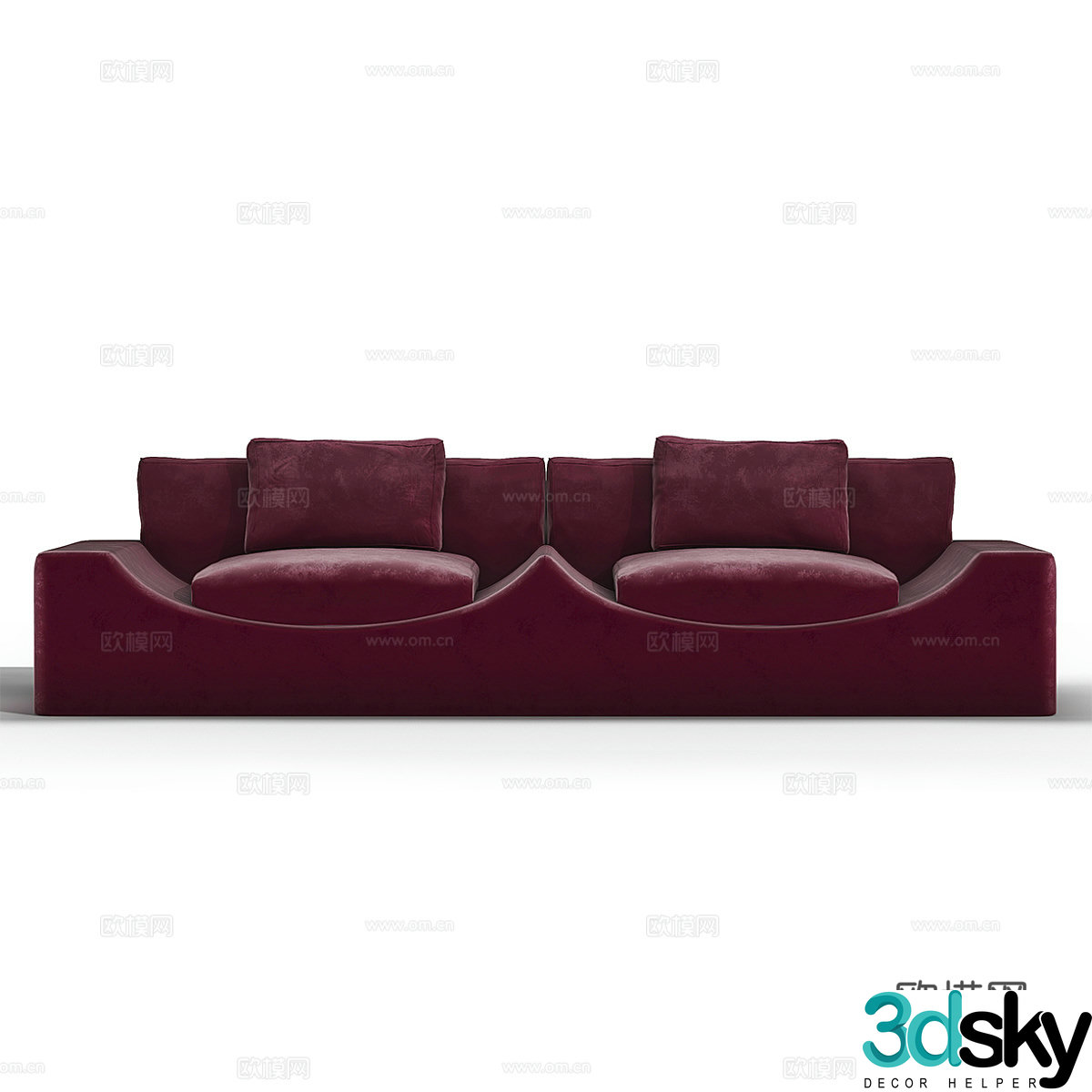 Modern double sofa living room sofa 3d model