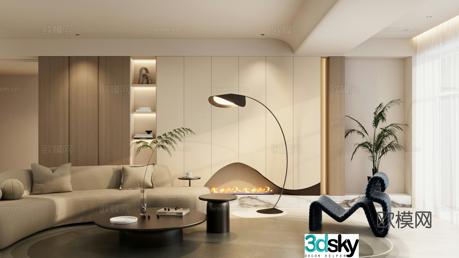 Modern living room 3d model
