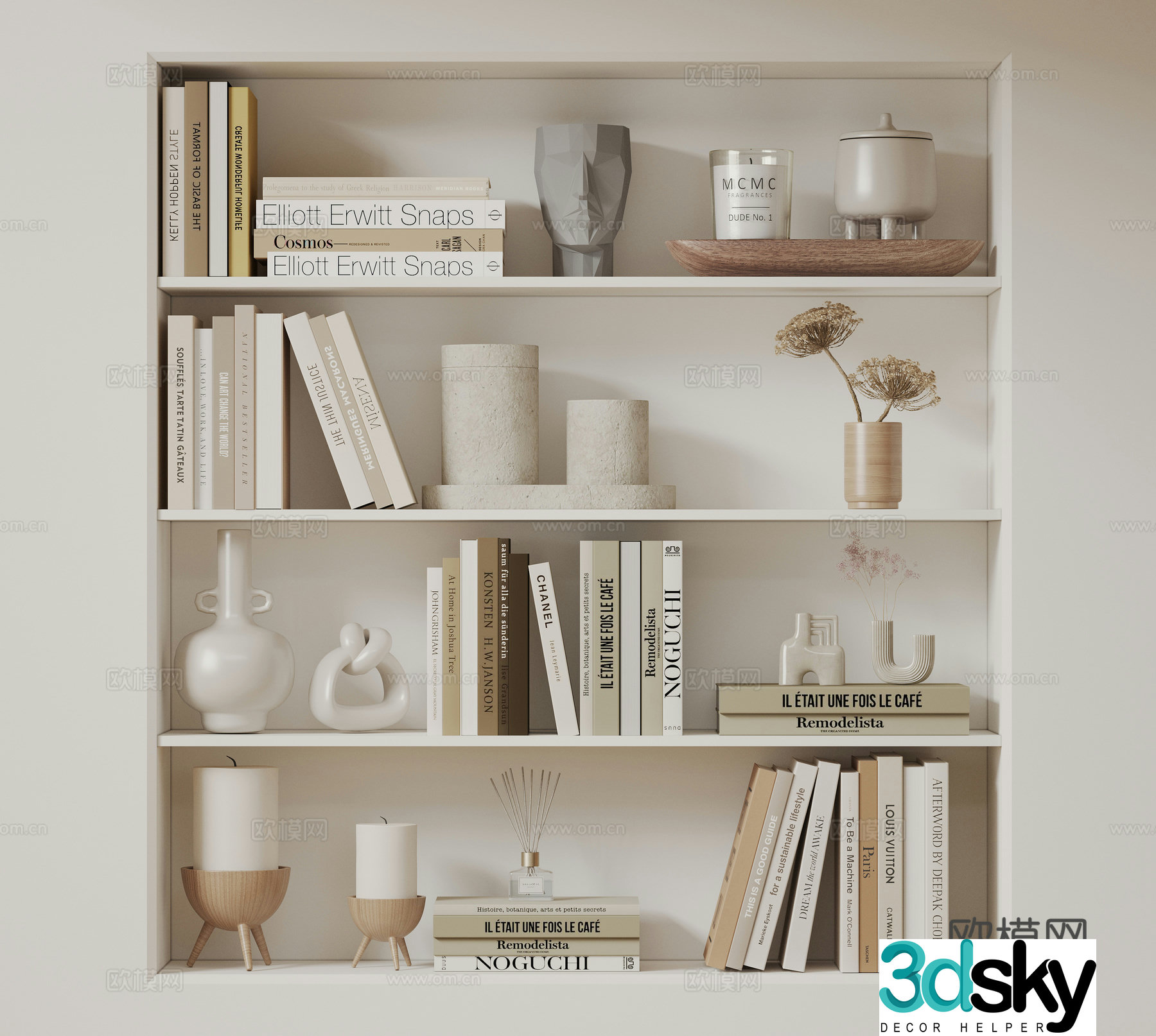 Modern jewelry ornaments Books Books Vase Ceramic 3d model