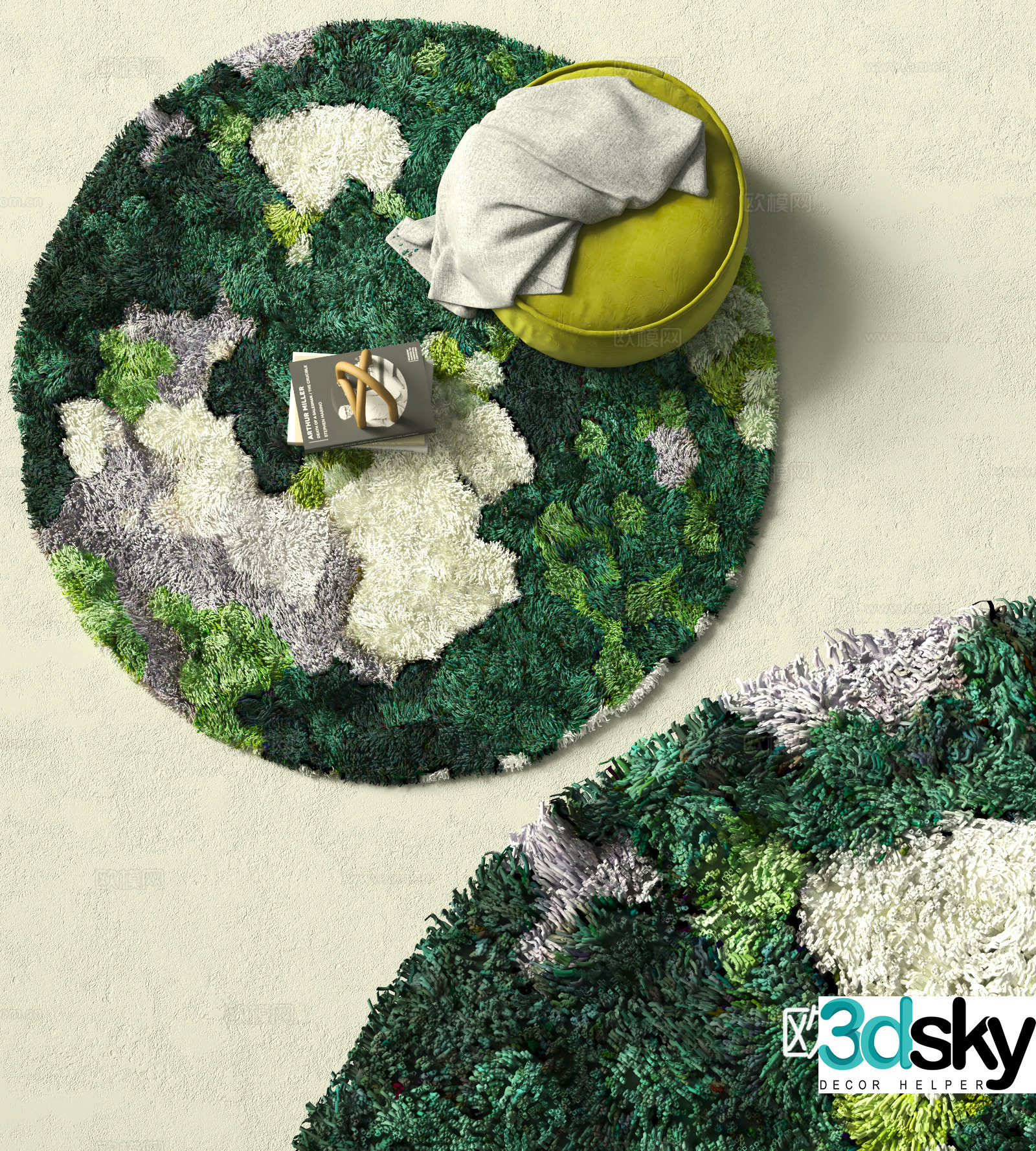 Modern round carpet 3d model