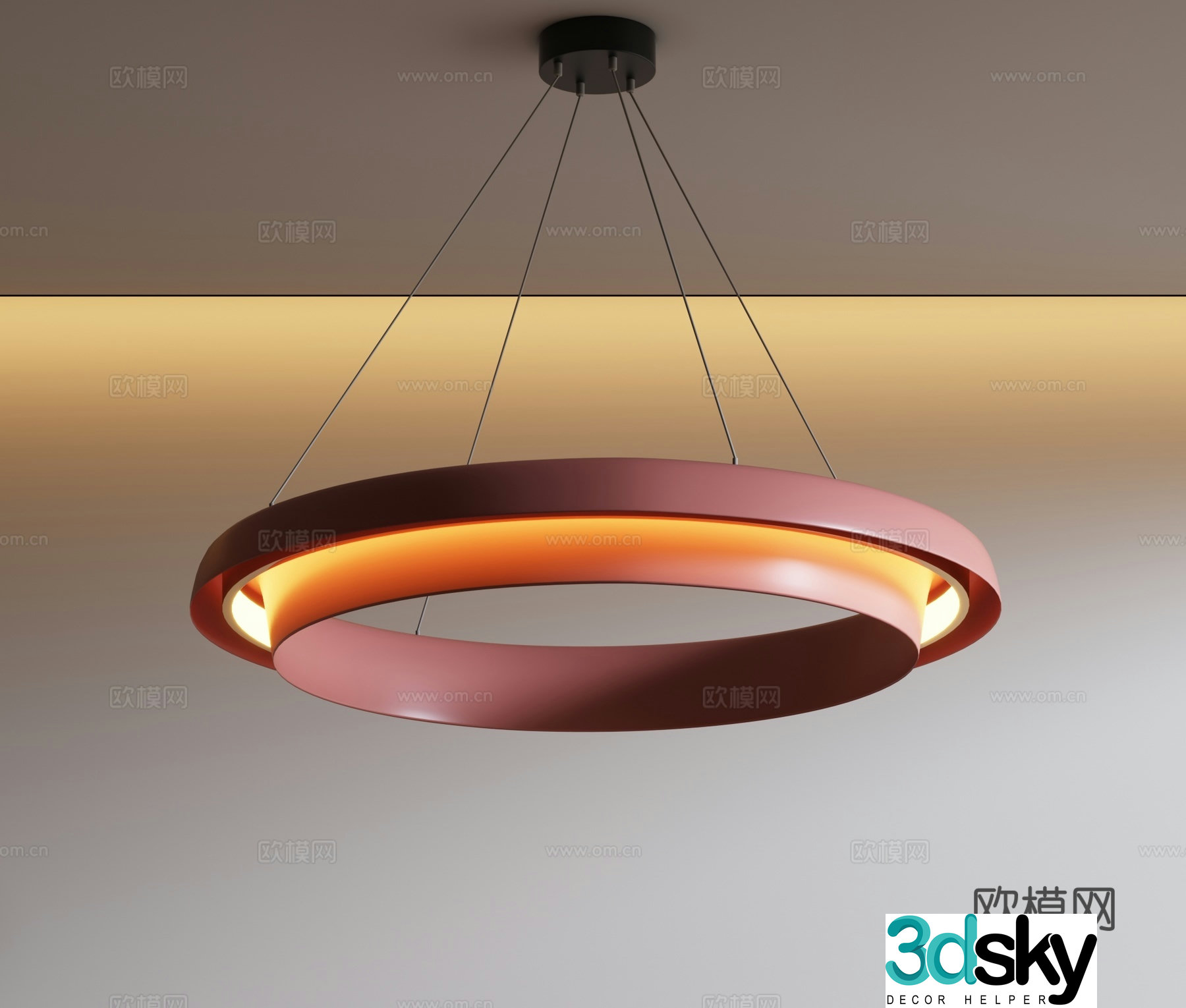 New Chinese style chandelier ring chandelier 3d model