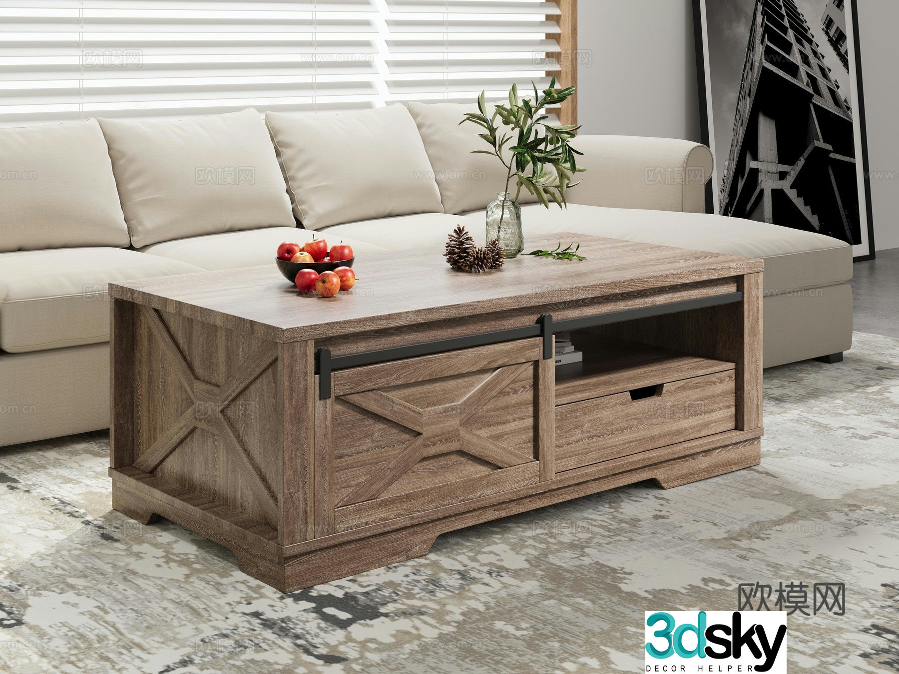 American coffee table 3d model
