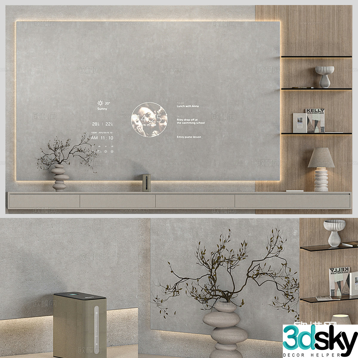 TV background wall 3d model