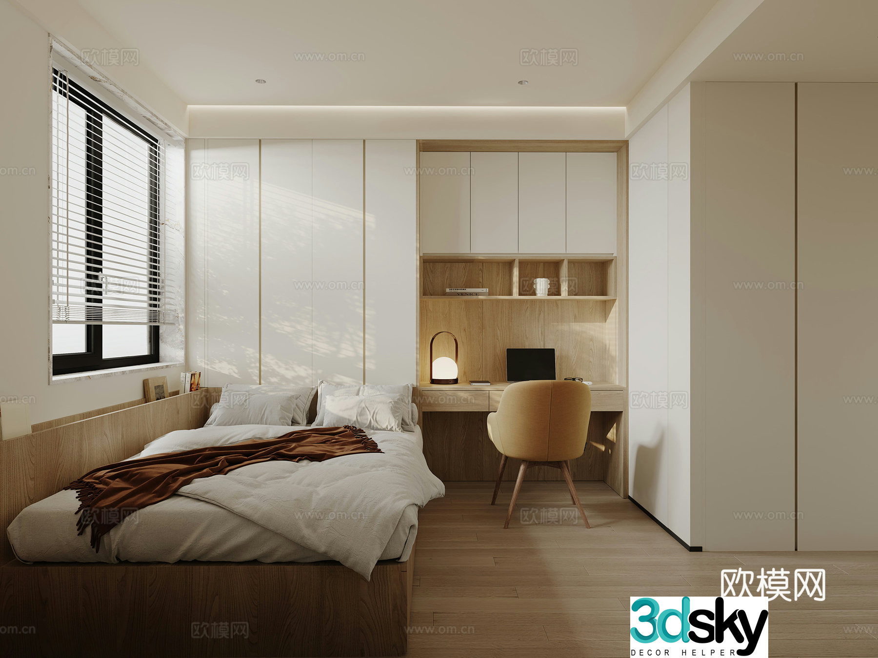 Modern tatami bedroom 3d model