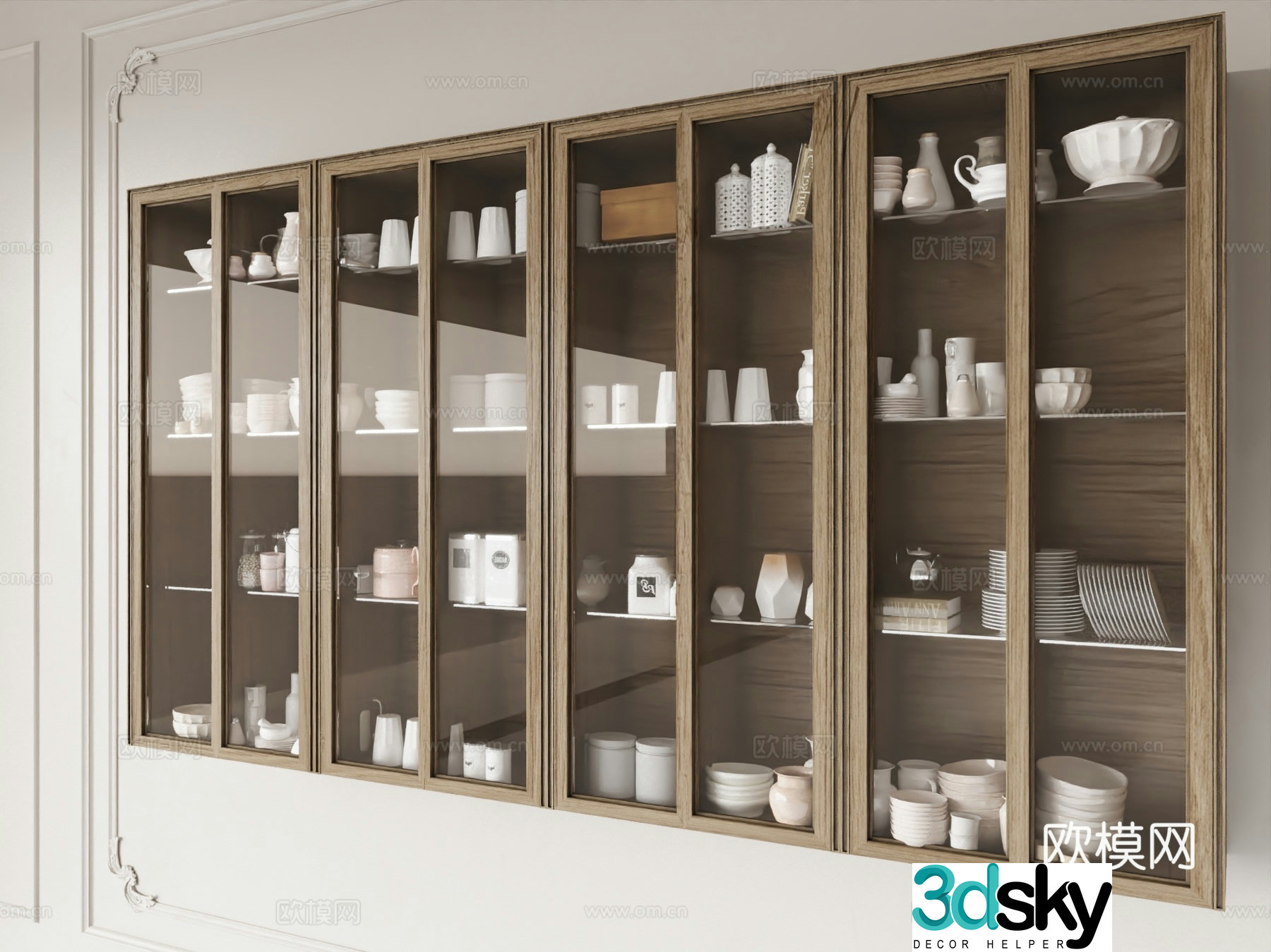 Modern cabinets wall cabinets cupboards 3d model
