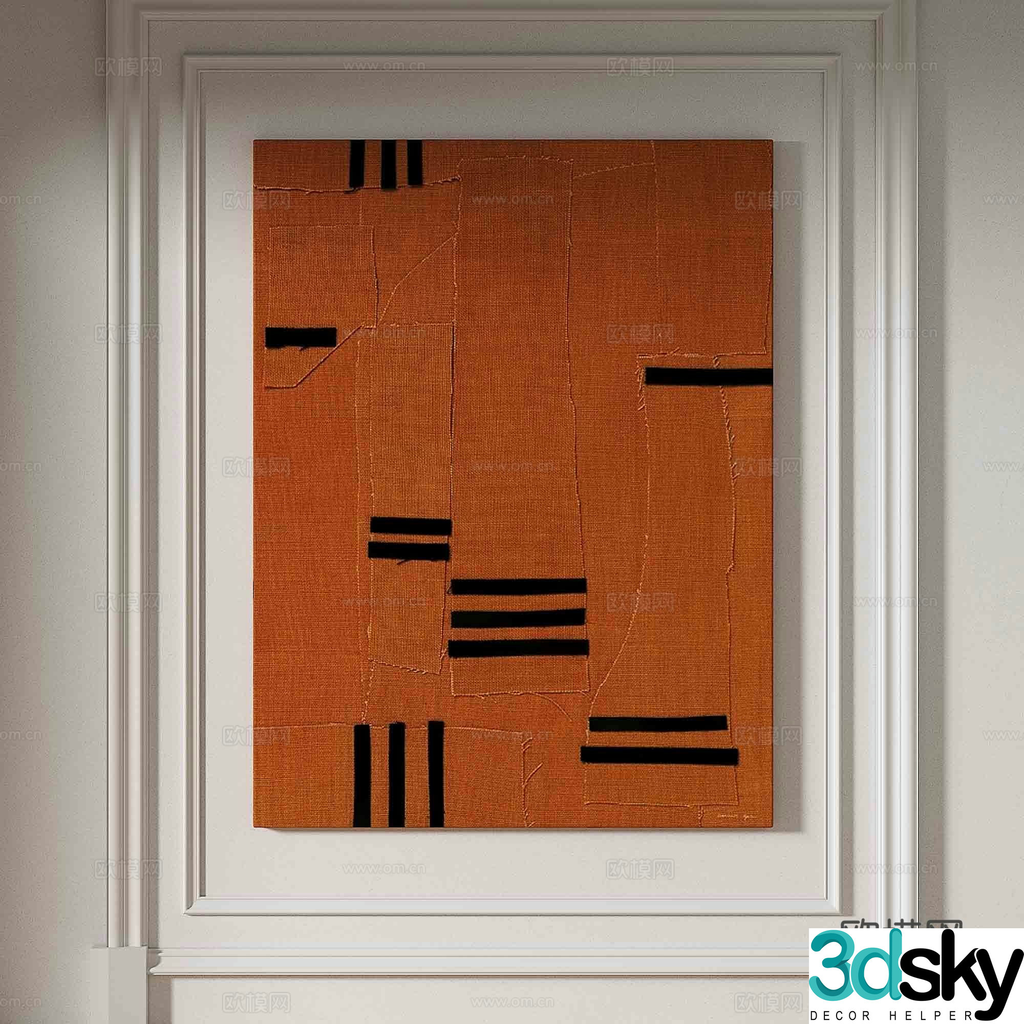 Wabi-sabi texture painting decorative painting 3d model