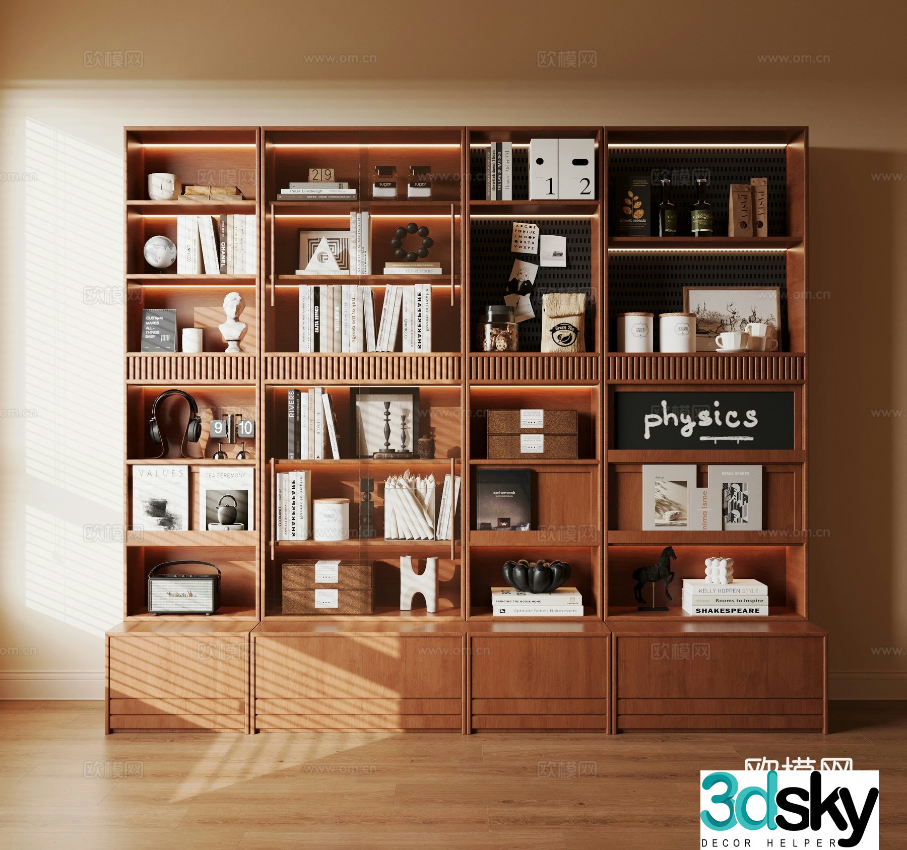 Medieval style bookcase 3D model