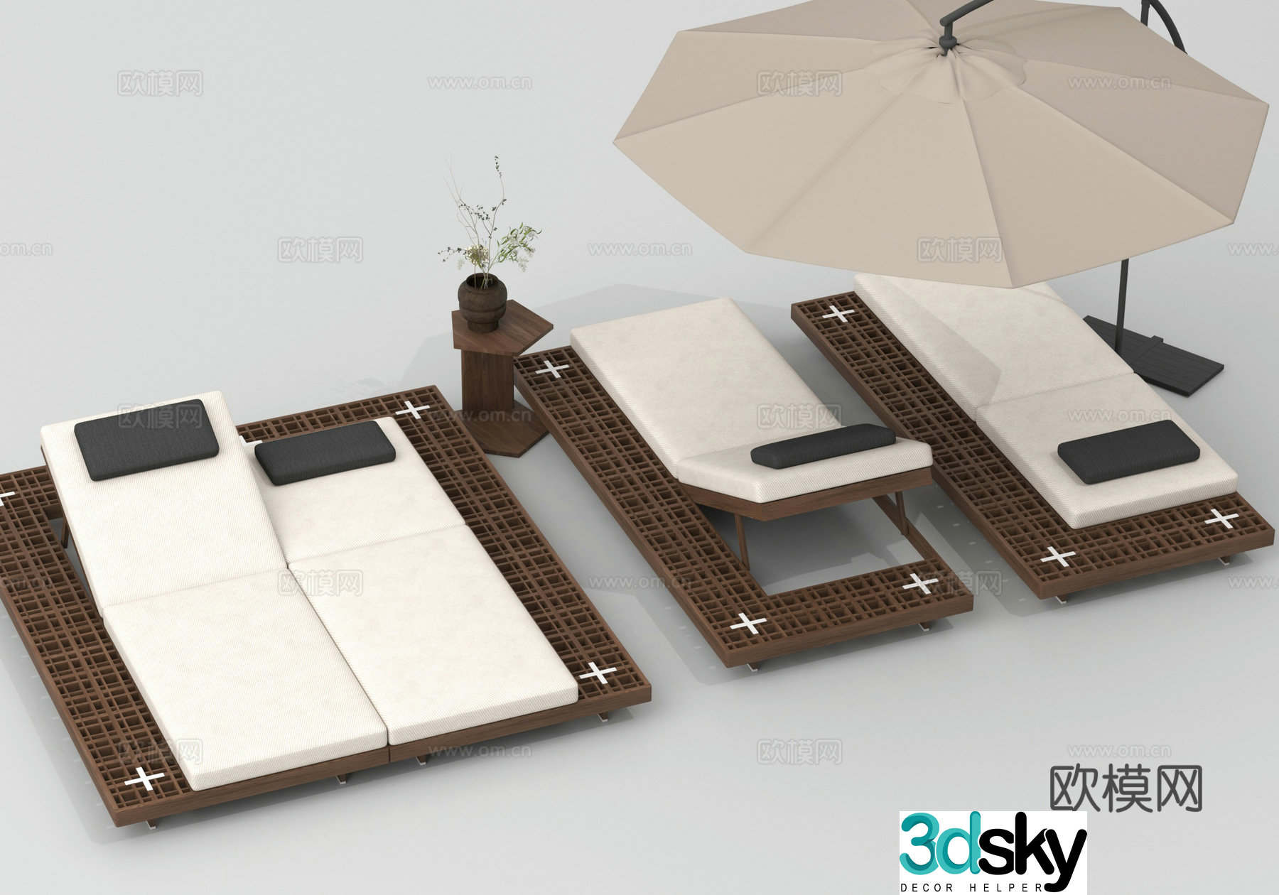 Leisure deck chair folding deck chair outdoor deck chair 3d model