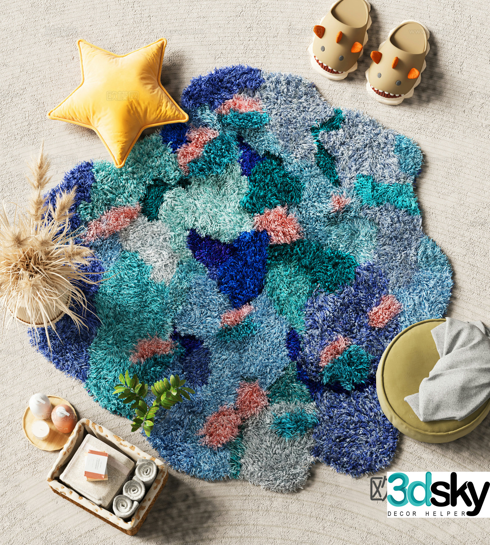 Modern children’s carpet special shaped carpet 3d model