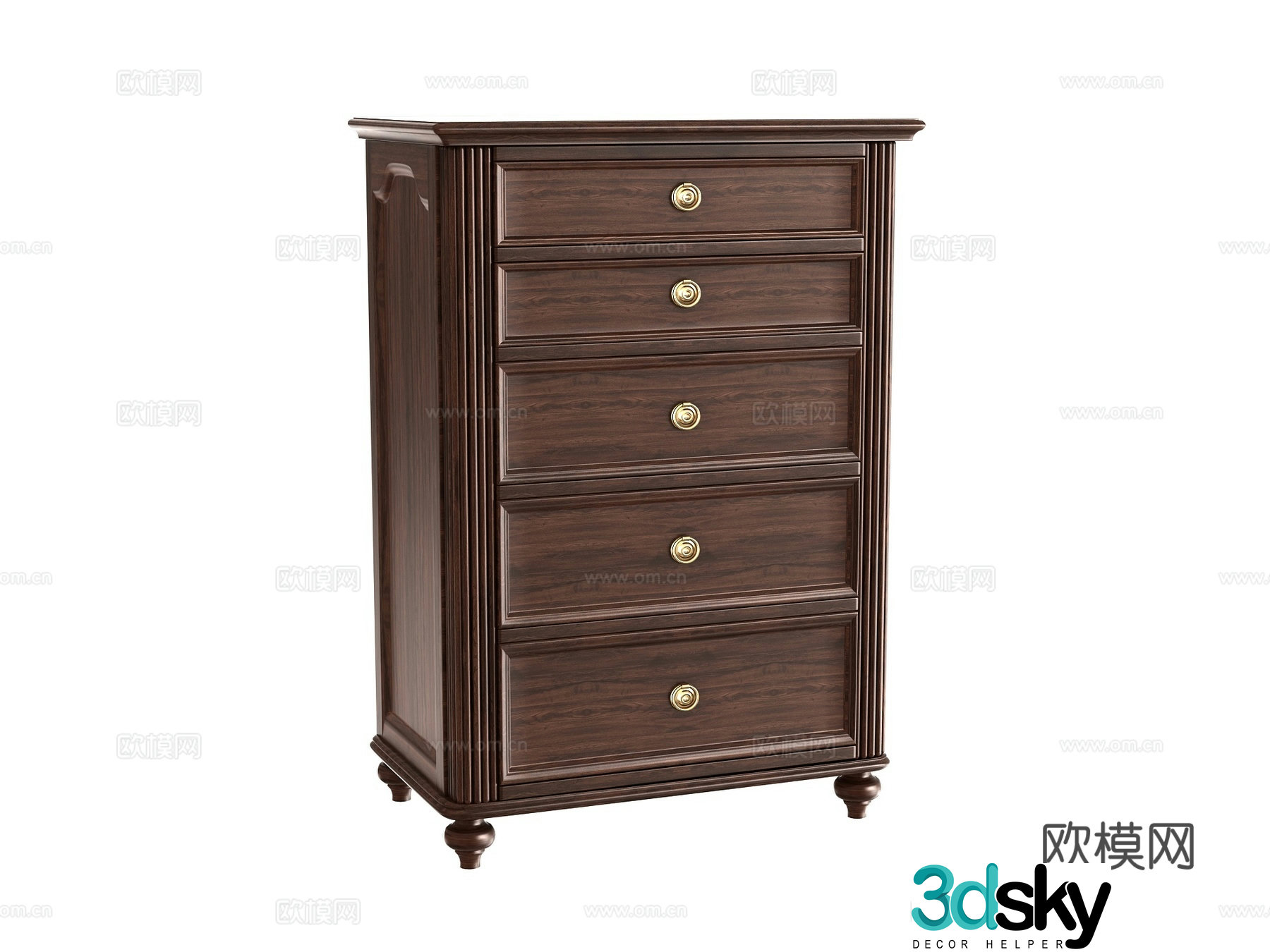 American chest of drawers 3d model