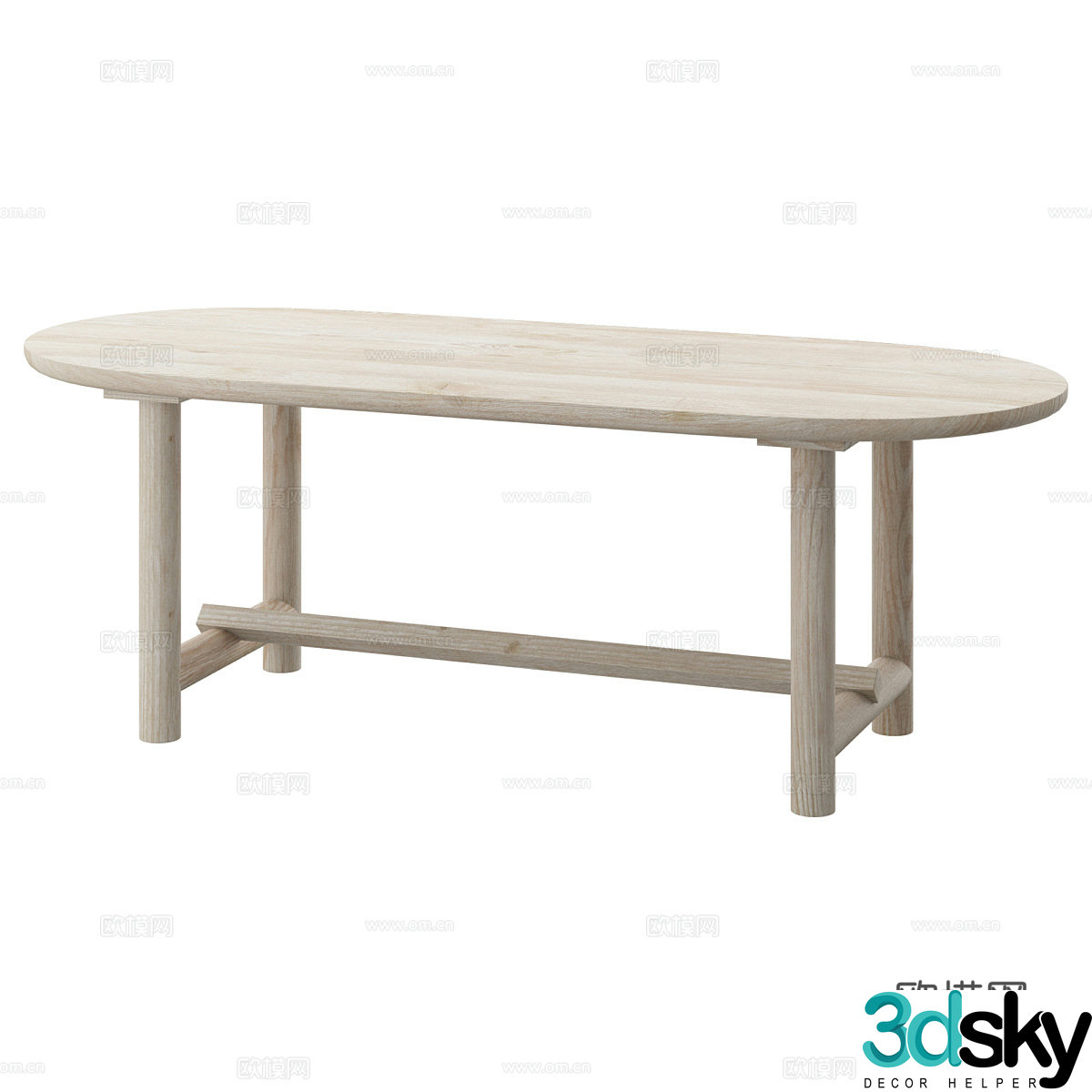 Nordic simple dining table 3D model