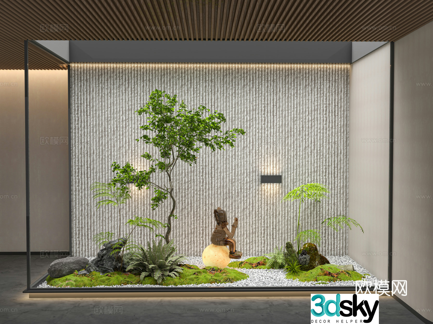 Modern interior landscape interior landscaping 3d model