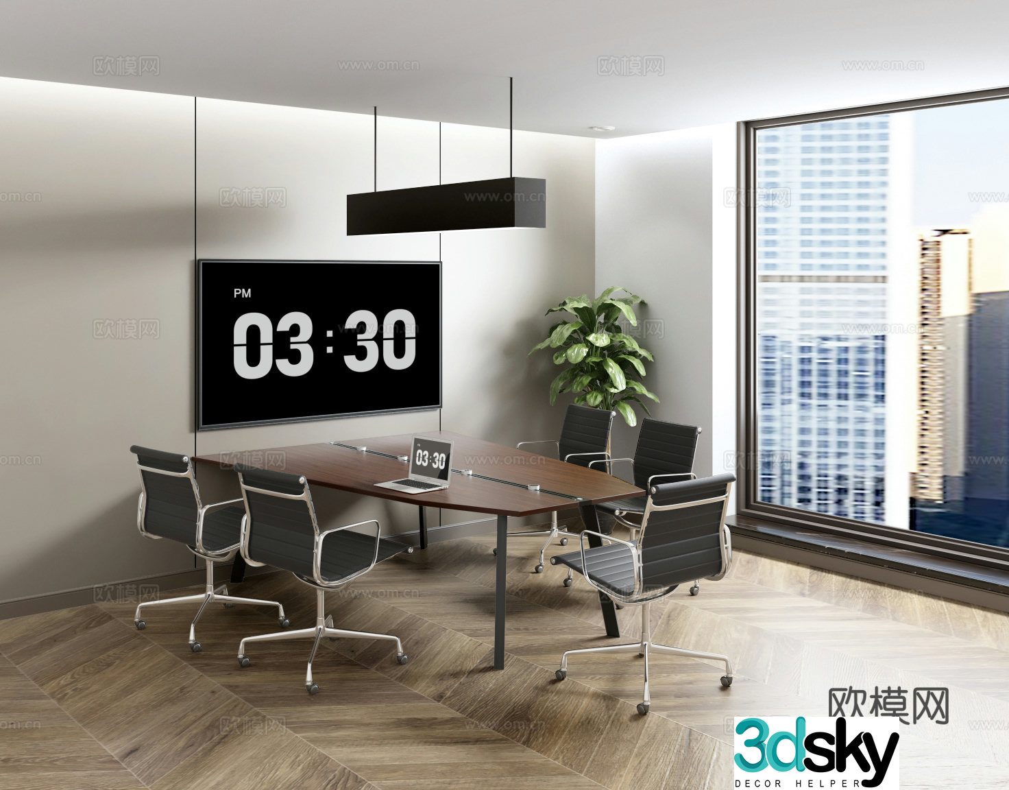 Modern conference room seminar room 3d model