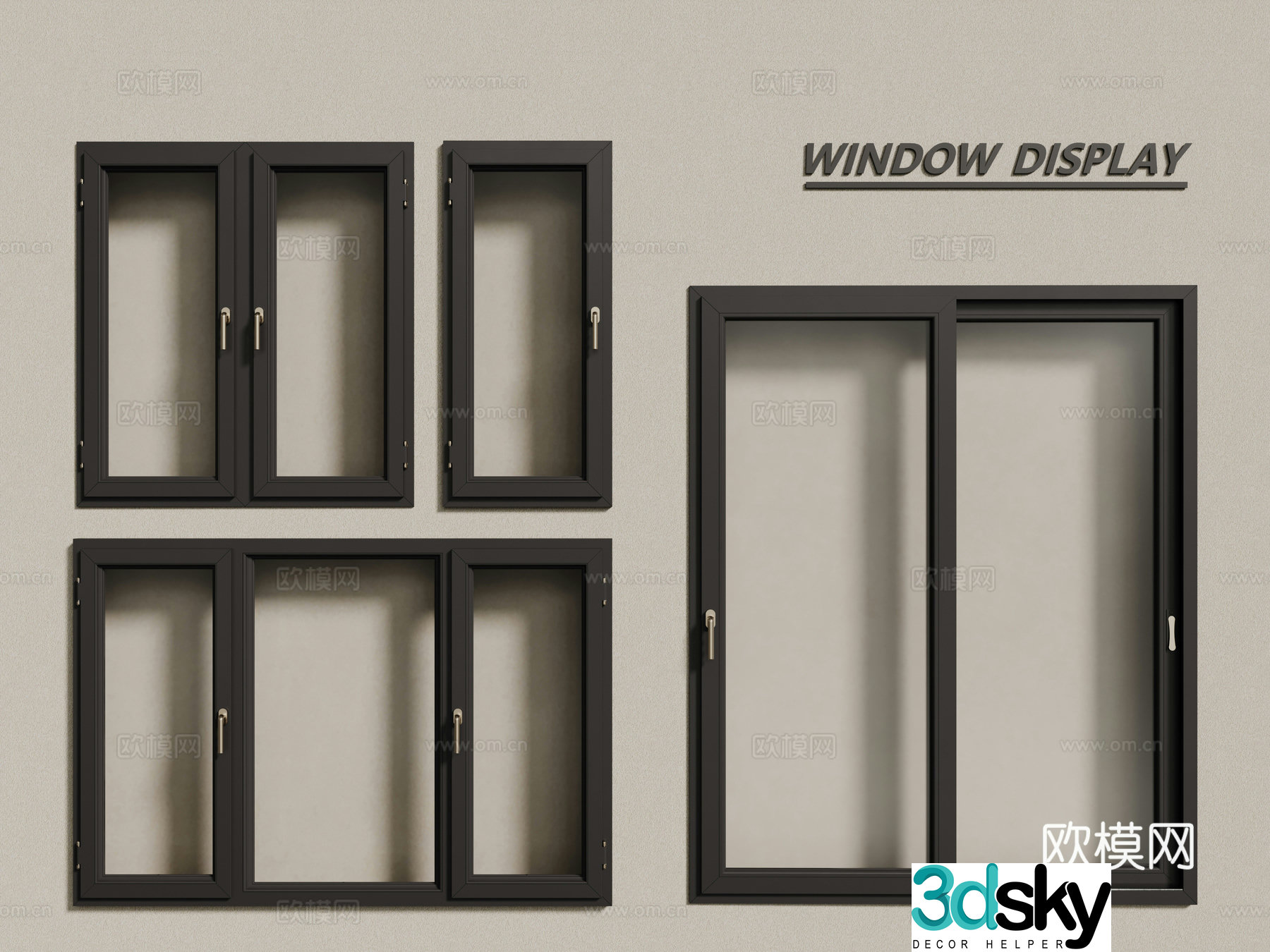 Modern windows aluminum alloy windows casement windows floor-to-ceiling windows sliding windows 3d model