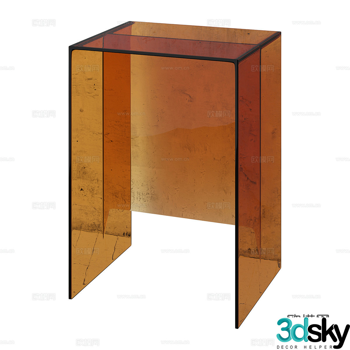 Modern dirty glass side table corner table 3d model